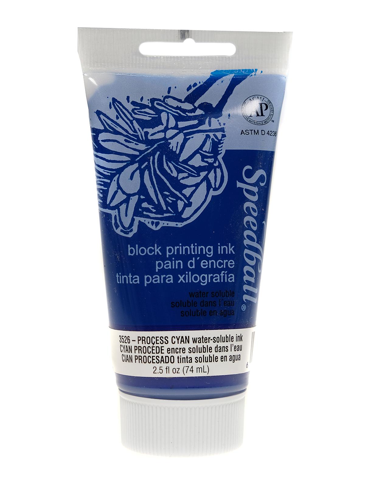 Block Printing Water Soluble Ink process cyan 2.5 oz.