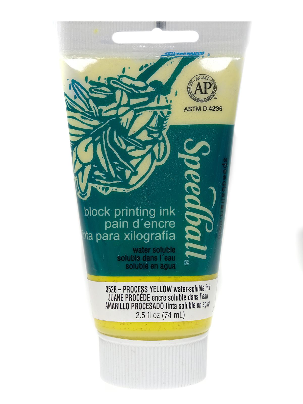 Block Printing Water Soluble Ink process yellow 2.5 oz.