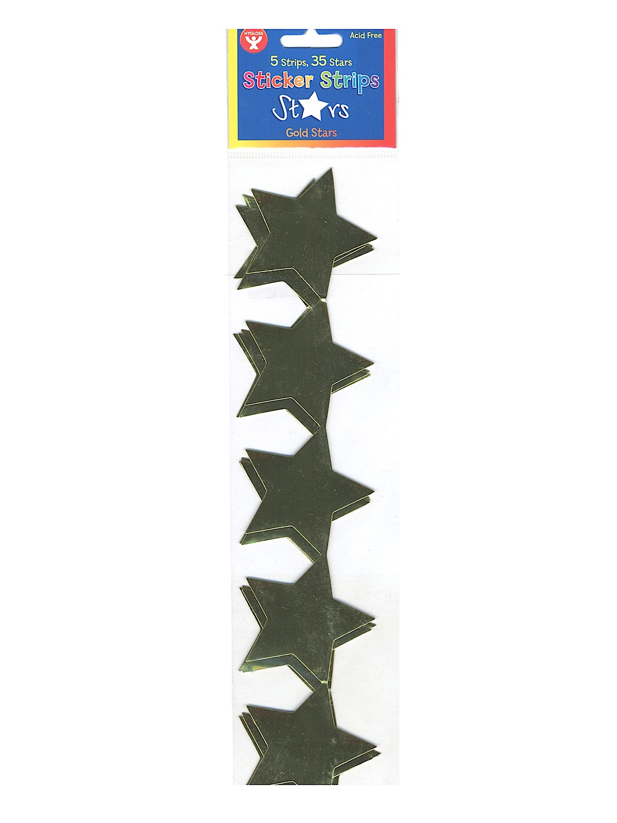 Sticker Strips stars gold pack of 5