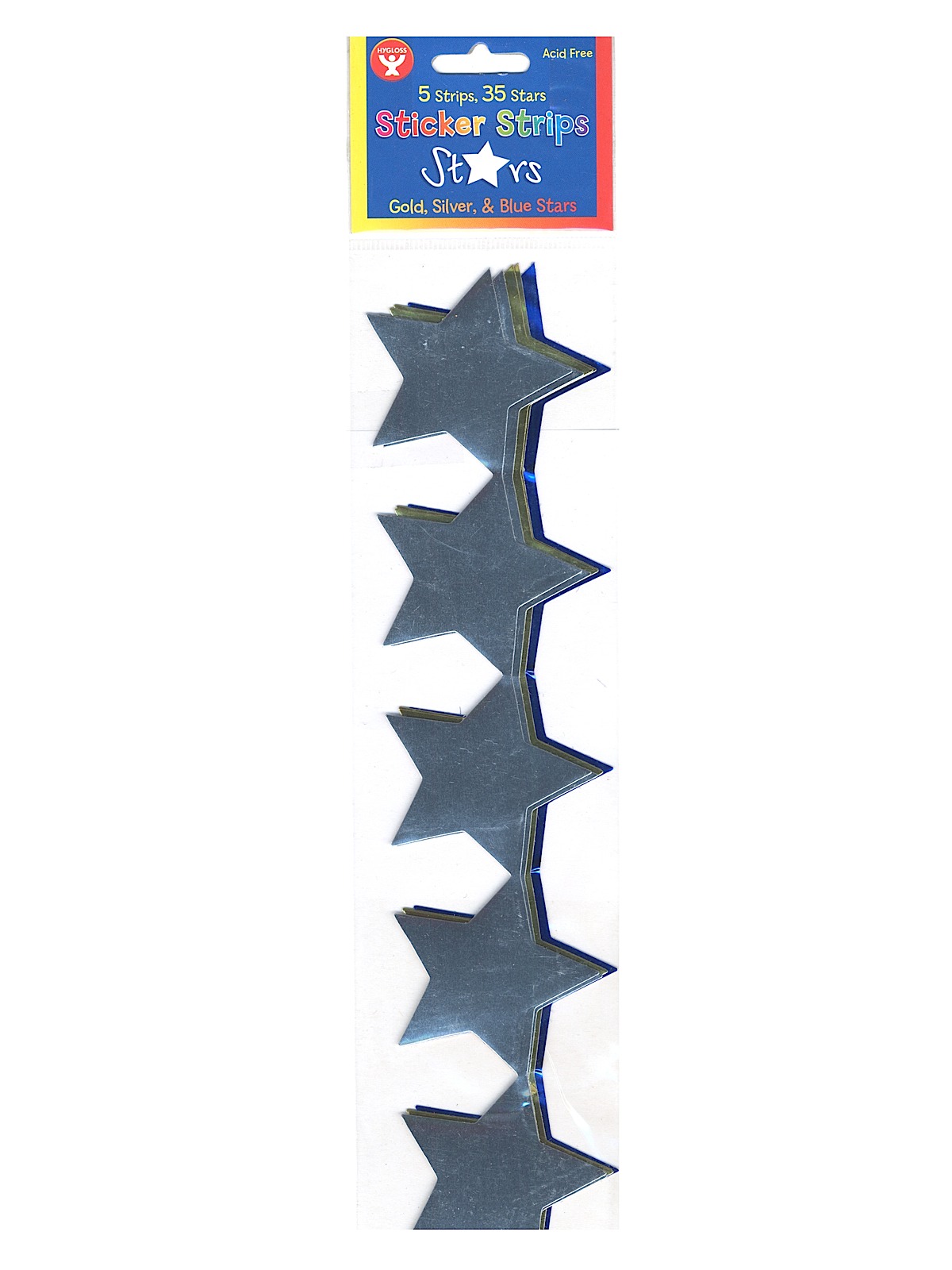 Sticker Strips Stars Assorted Pack Of 5
