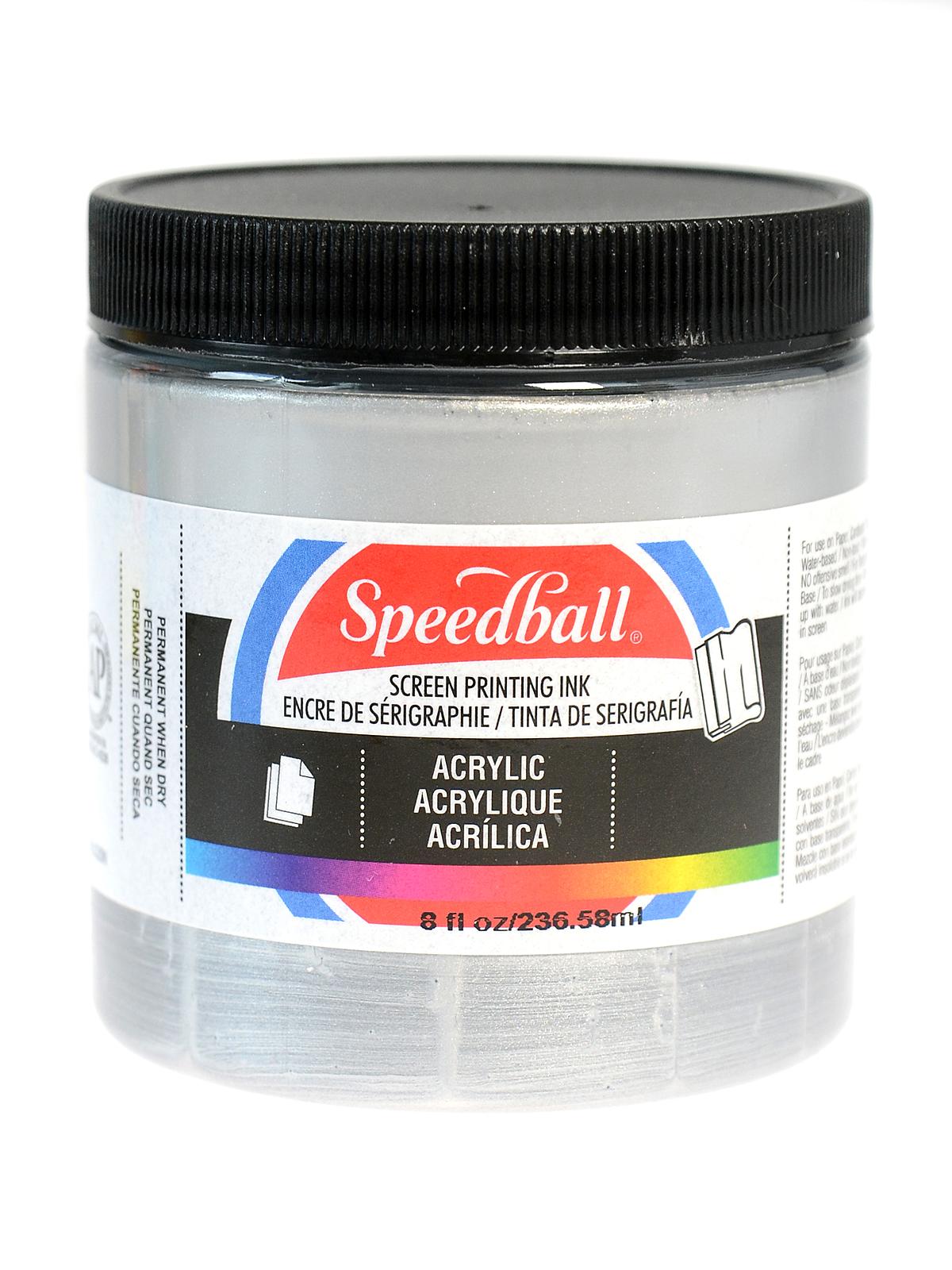 Acrylic Screen Printing Ink silver 8 oz.