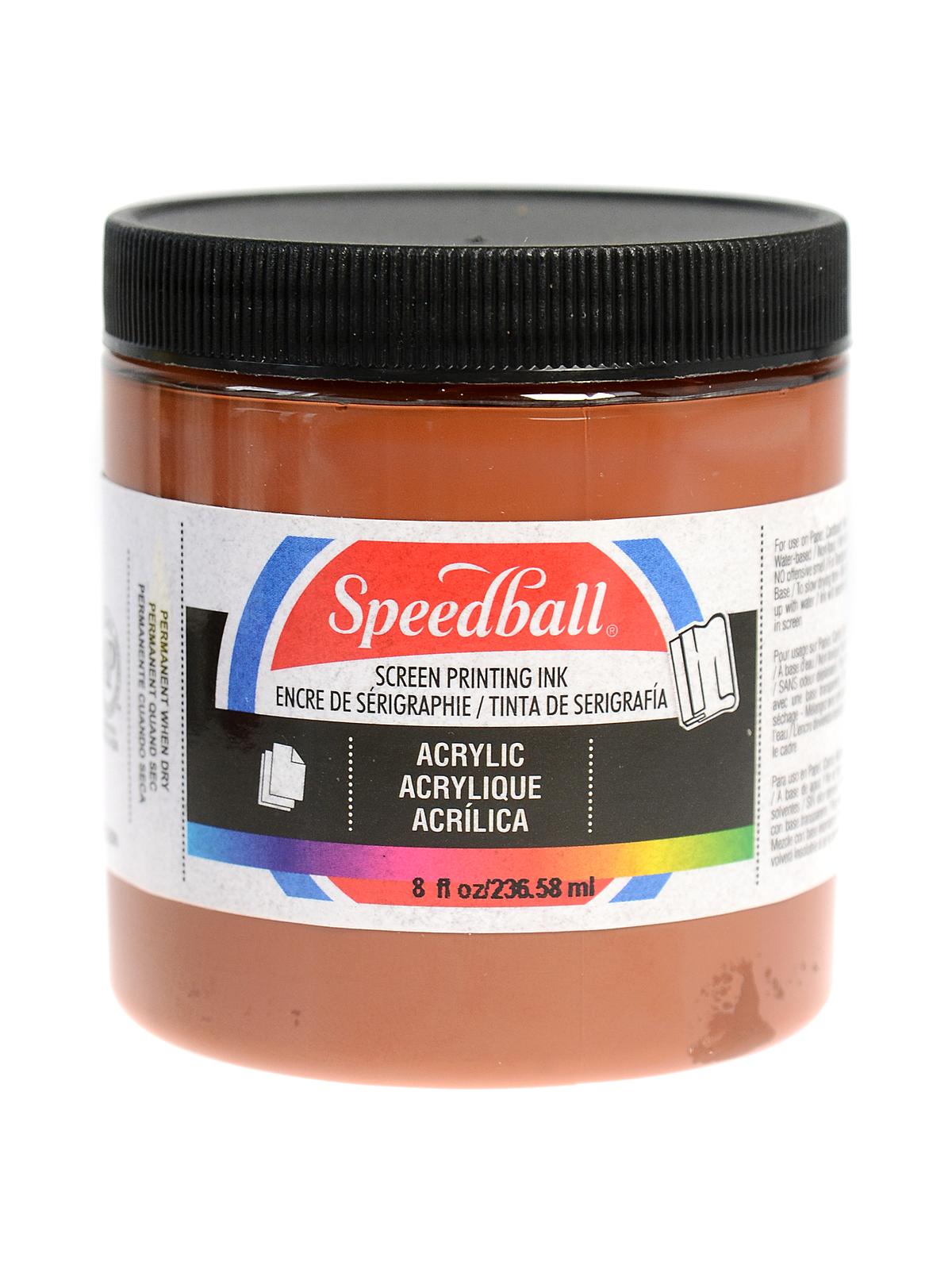 Acrylic Screen Printing Ink brown 8 oz.