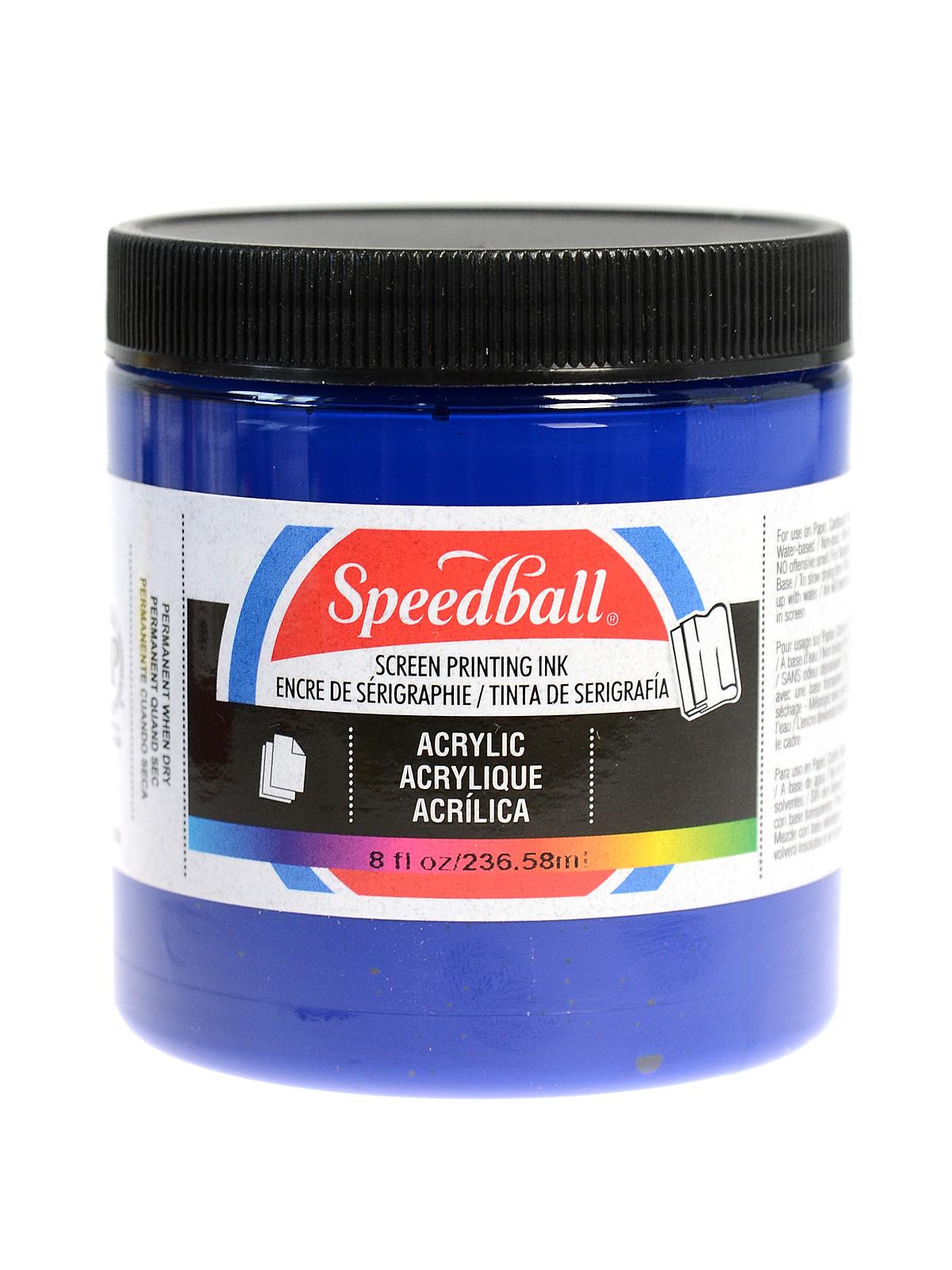 Acrylic Screen Printing Ink process cyan 8 oz.