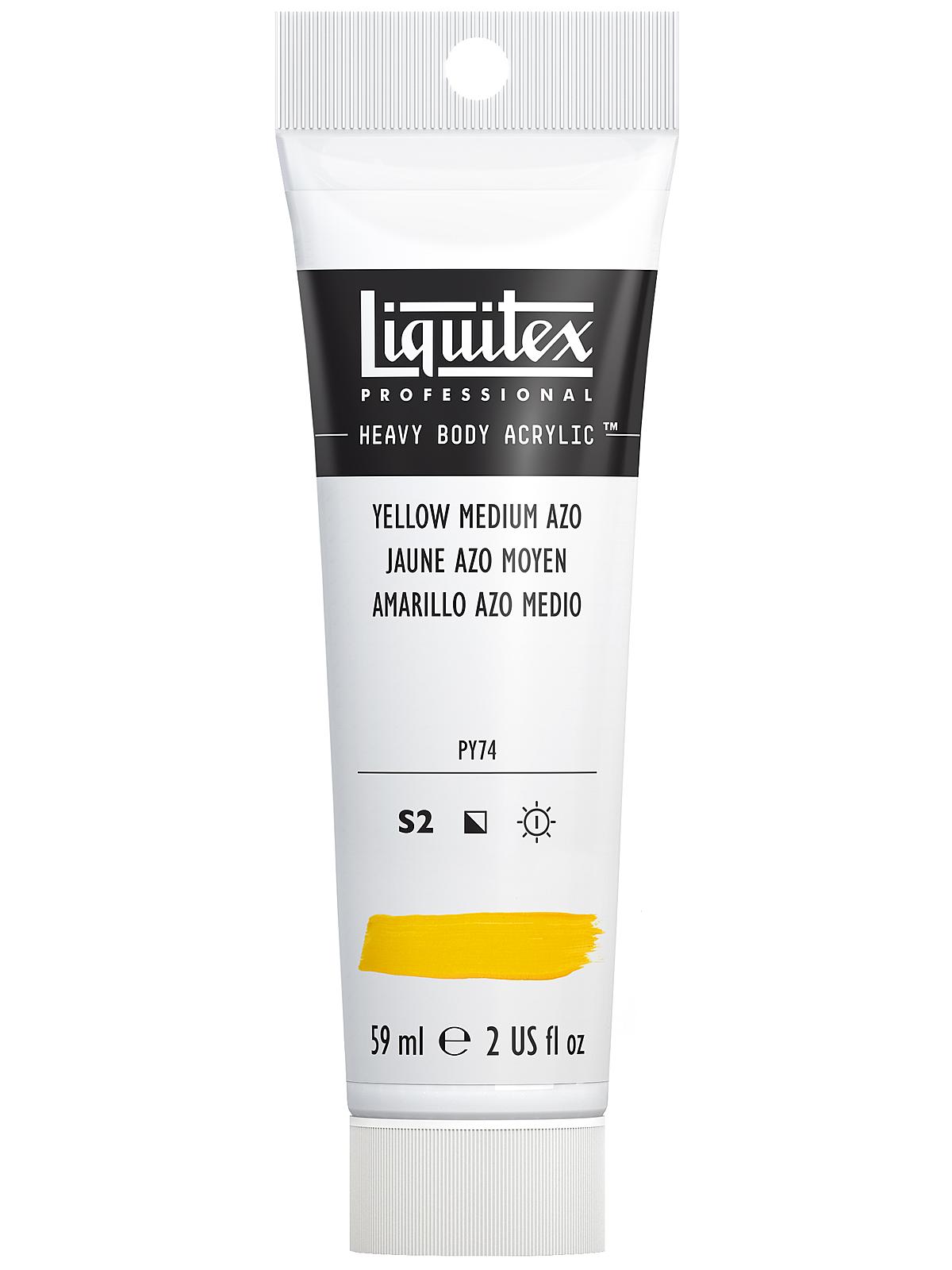 Heavy Body Professional Artist Acrylic Colors yellow medium azo 2 oz.