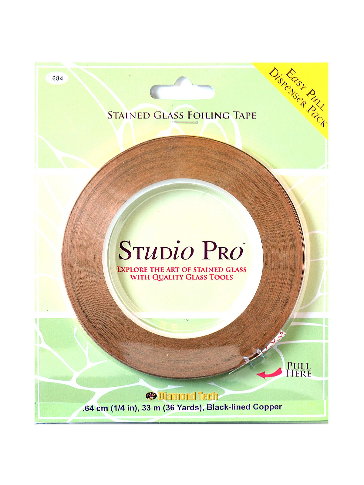 Studio Line Stained Glass Foil Black Lined Copper 1 4 In.