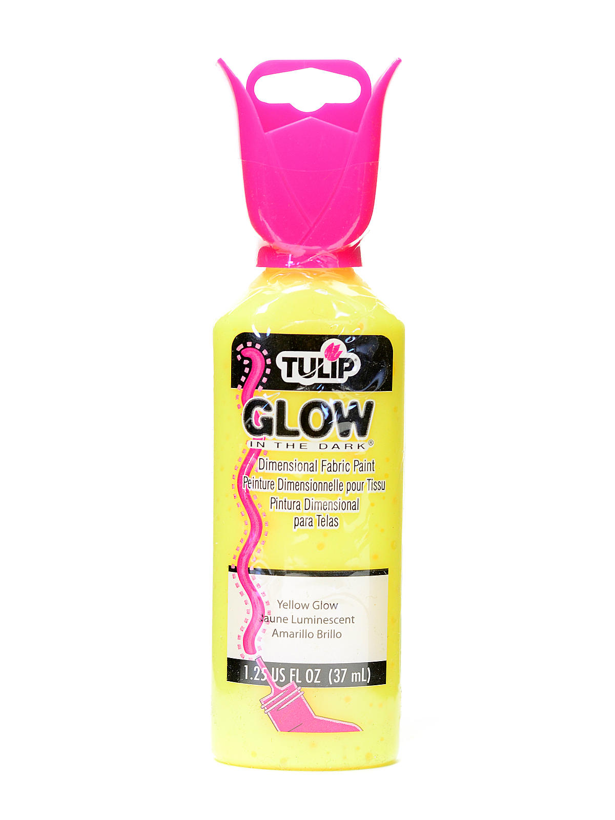 Glow in the Dark Dimensional Fabric Paint yellow 1 1 4 oz.