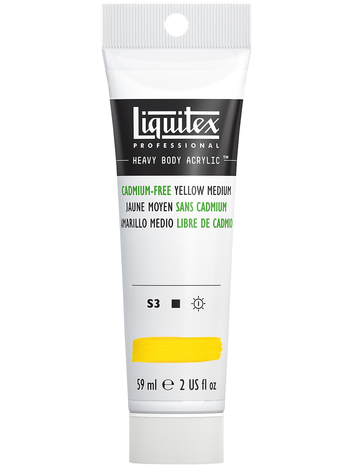 Heavy Body Professional Artist Acrylic Colors cadmium free yellow medium 2 oz.