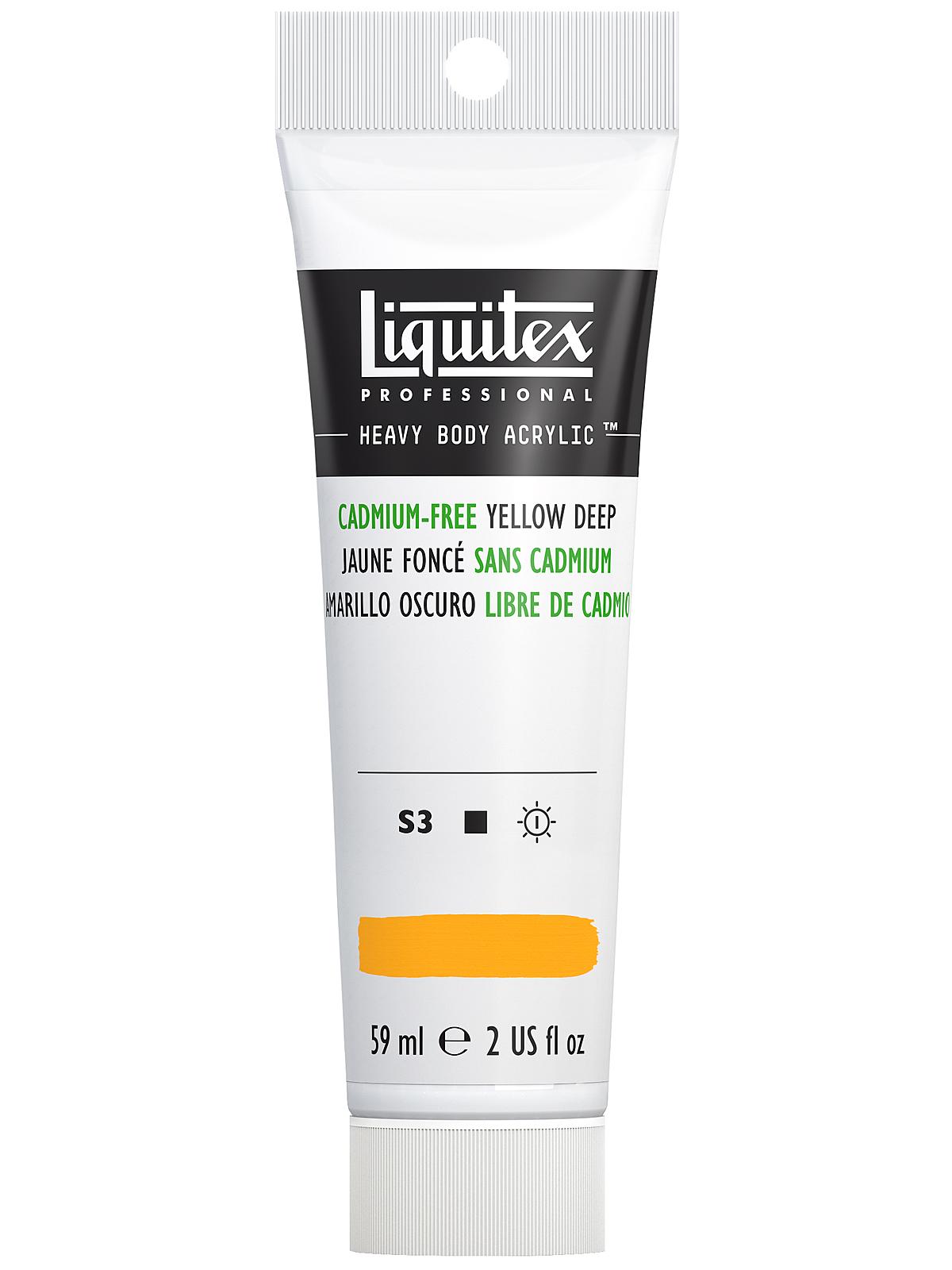 Heavy Body Professional Artist Acrylic Colors cadmium free yellow deep 2 oz.