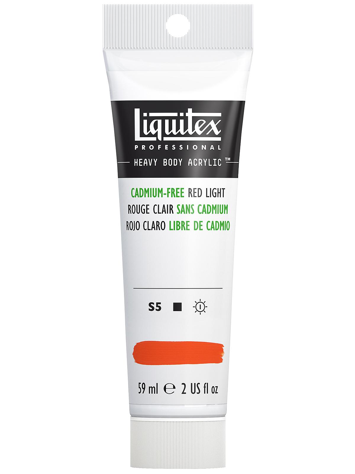 Heavy Body Professional Artist Acrylic Colors cadmium free red light 2 oz.