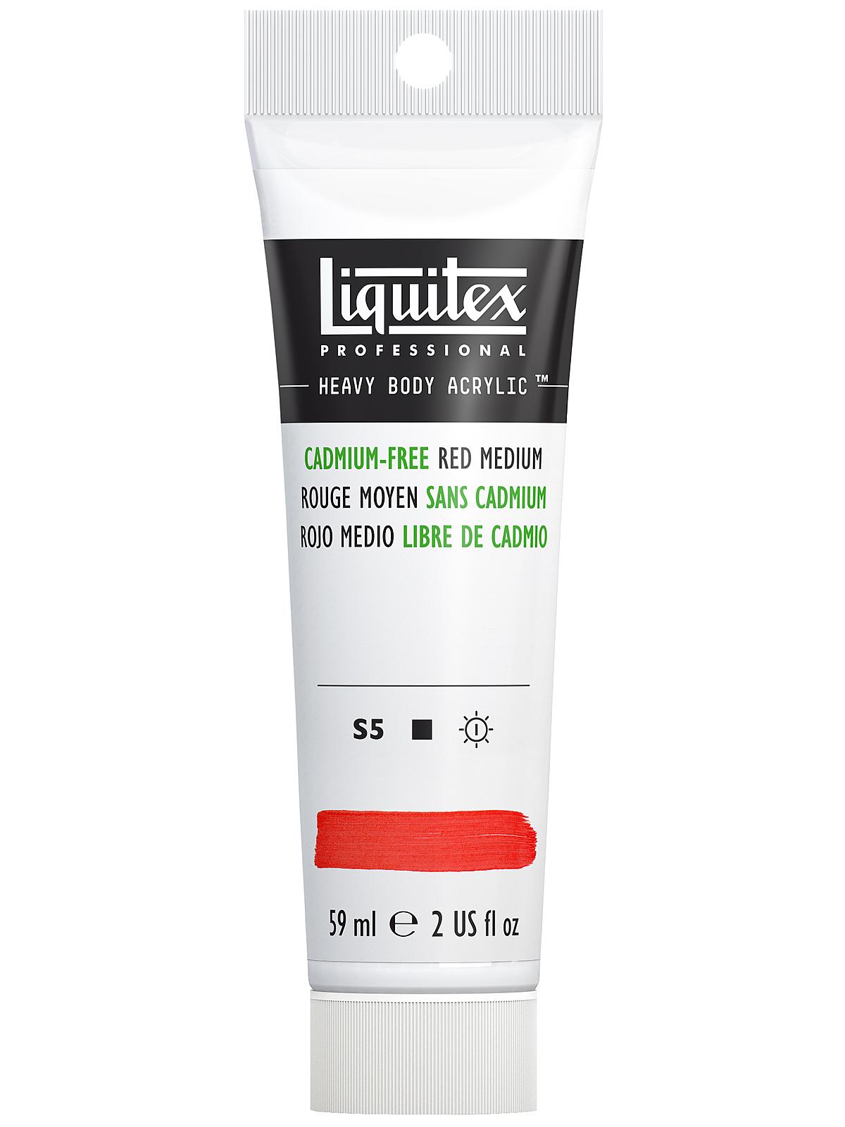 Heavy Body Professional Artist Acrylic Colors cadmium free red medium 2 oz.