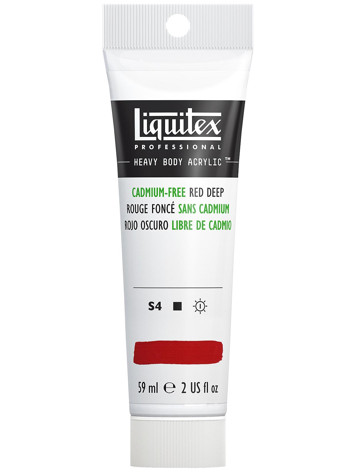 Heavy Body Professional Artist Acrylic Colors cadmium free red deep 2 oz.