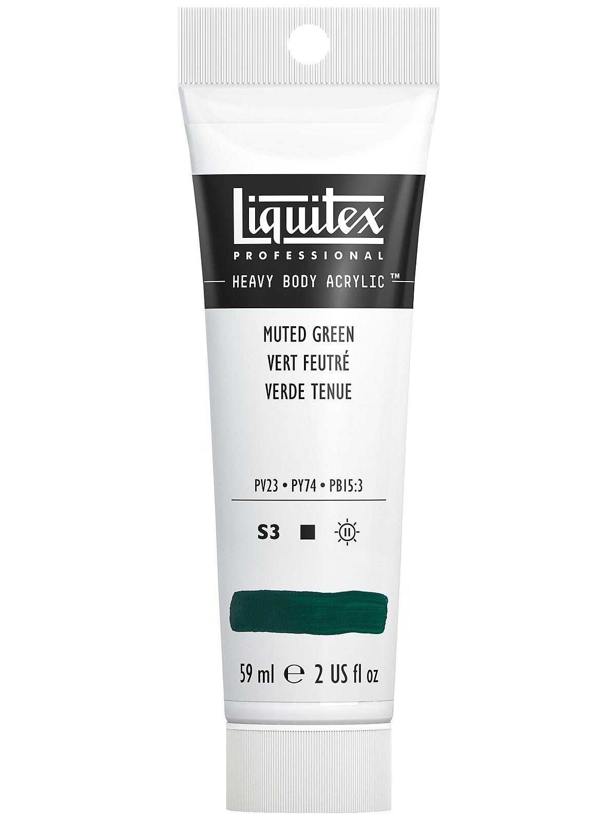 Heavy Body Professional Artist Acrylic Colors muted green 2 oz.