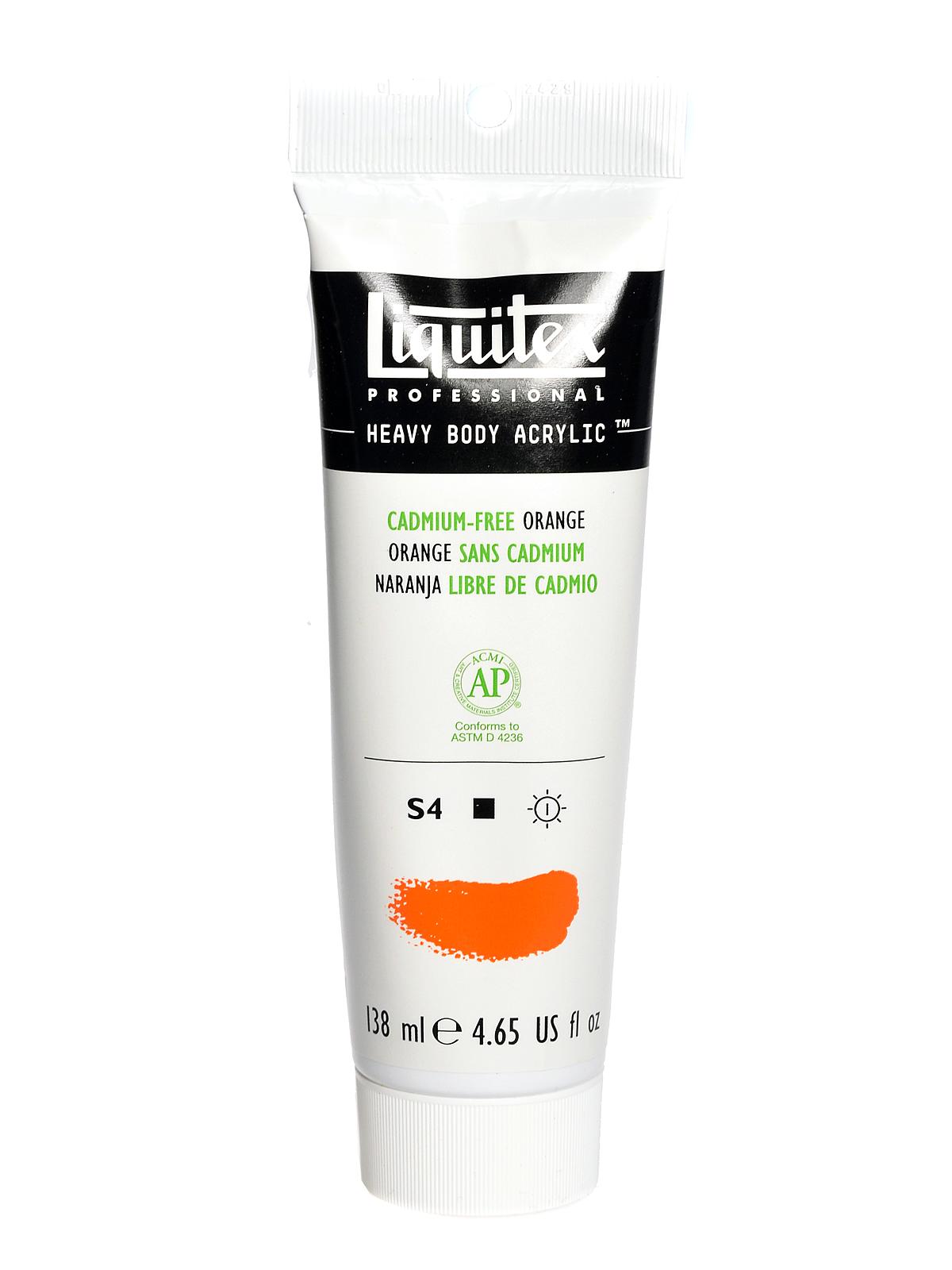 Heavy Body Professional Artist Acrylic Colors cadmium free orange 4.65 oz.