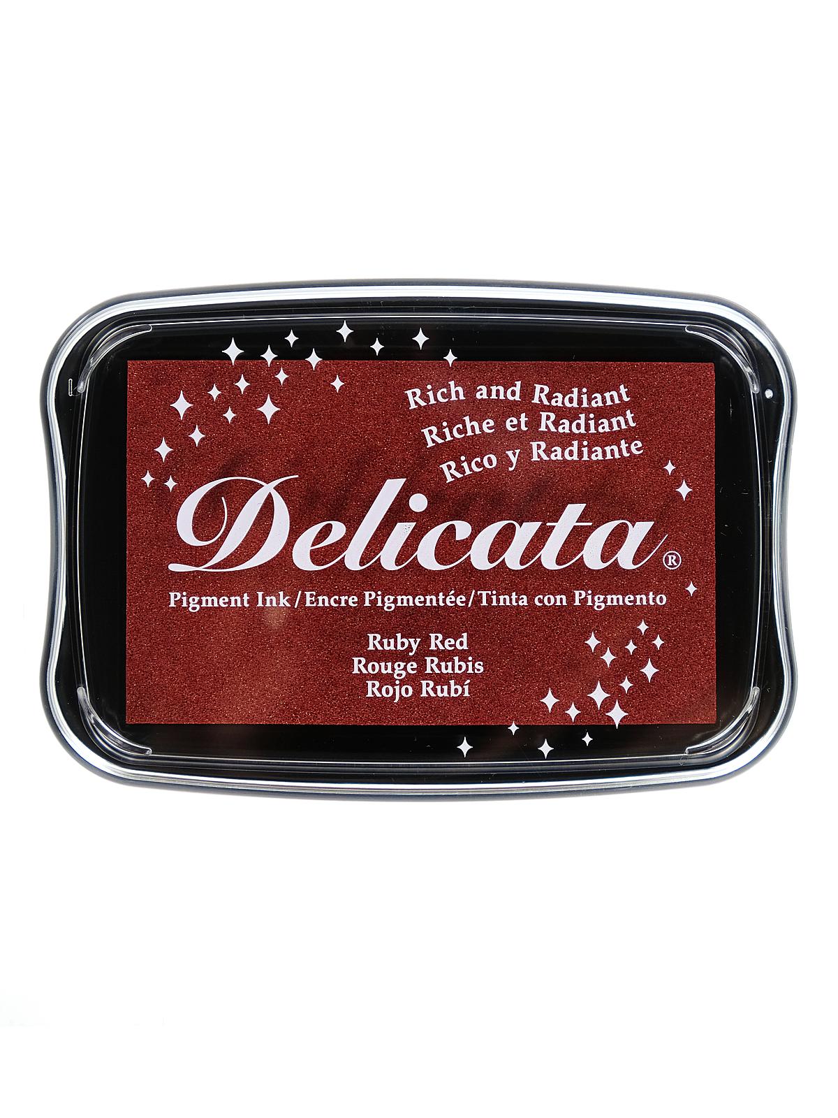 Delicata Pigment Ink 3.75 in. x 2.625 in. full-size pad ruby red