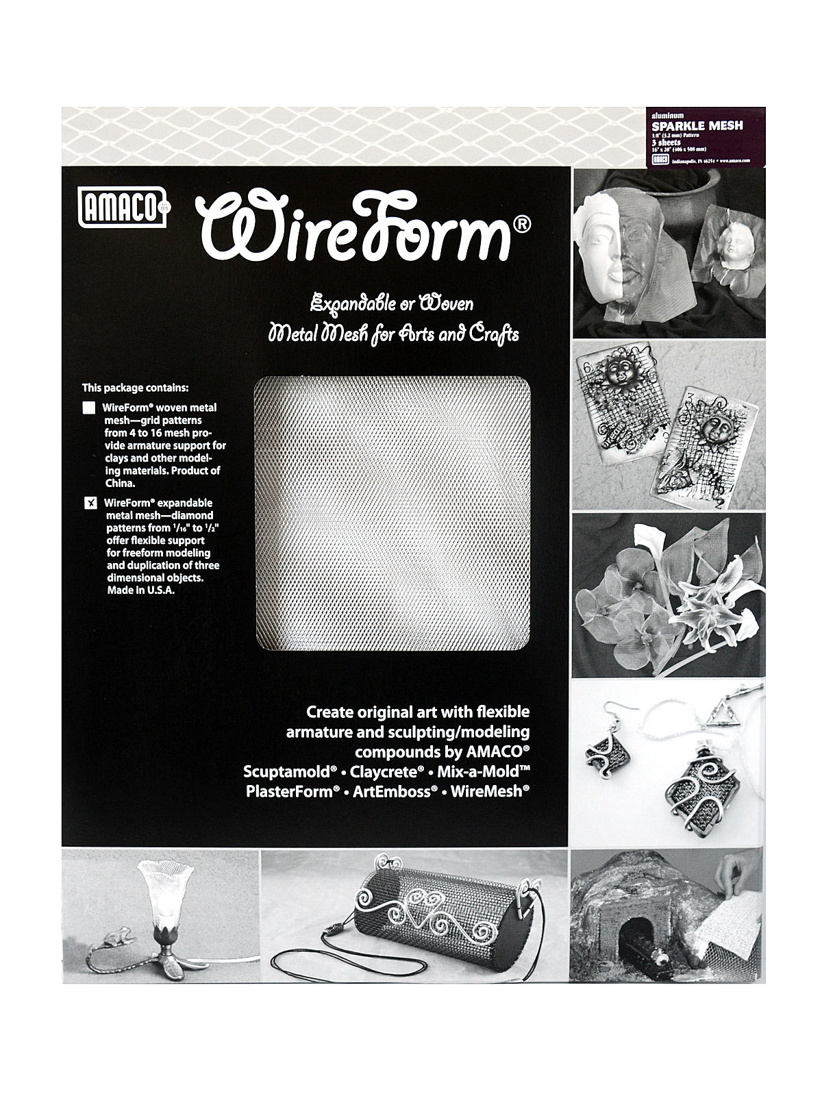 Wireform Metal Mesh Aluminum Woven Sparkle Mesh - 1 8 In. Pattern Pack Of 3 Sheets