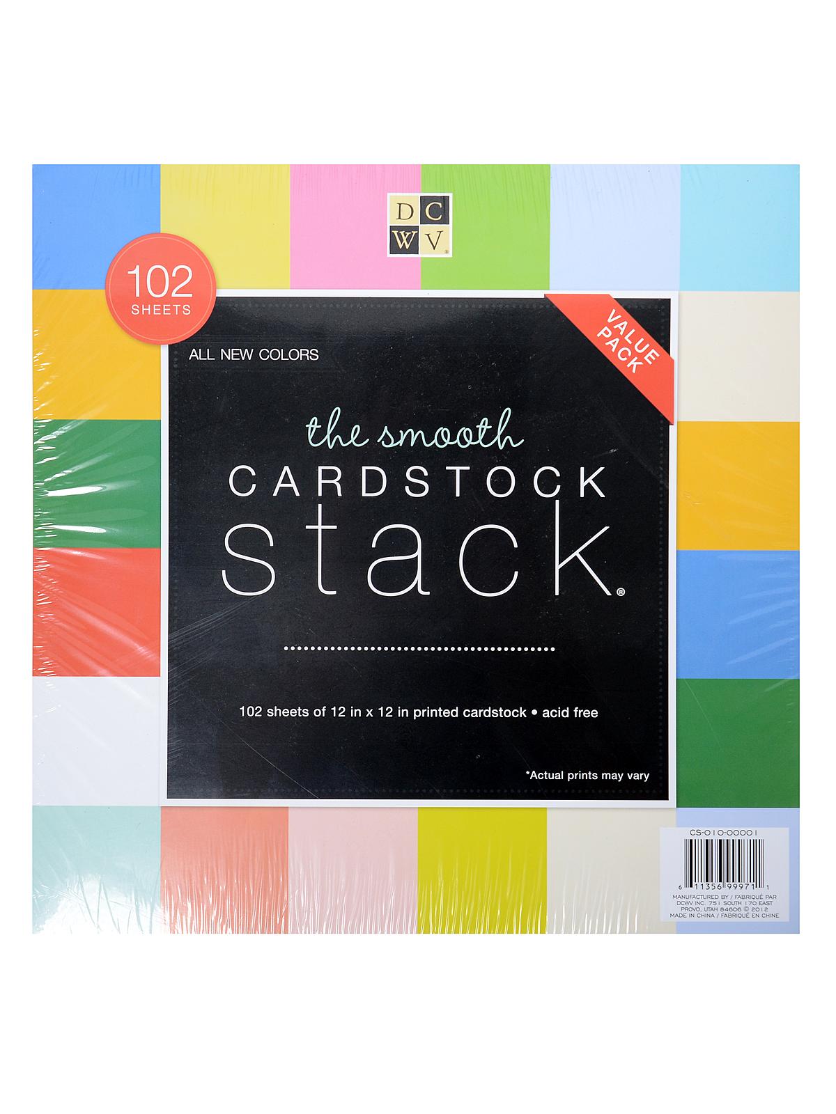 Cardstock Stacks 12 In. X 12 In. Smooth 102 Sheets