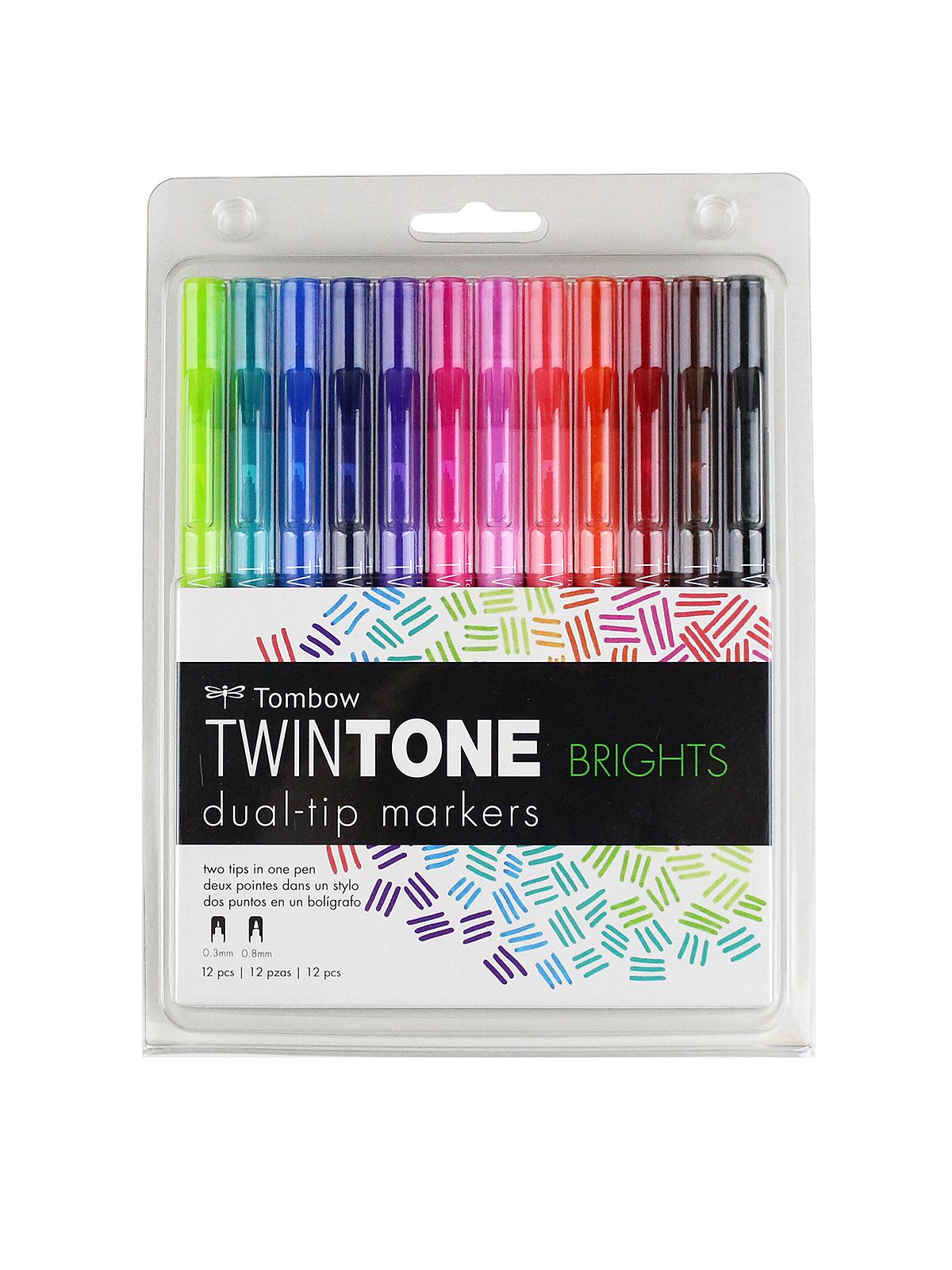 TwinTone Dual Tip Markers Bright Set Of 12