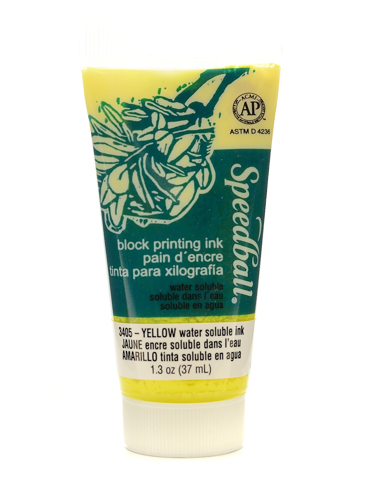 Block Printing Water Soluble Ink yellow 1.25 oz.