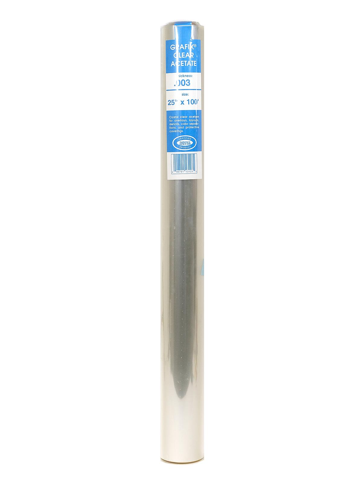Acetate Film Rolls 0.003 25 in. x 100 ft. clear