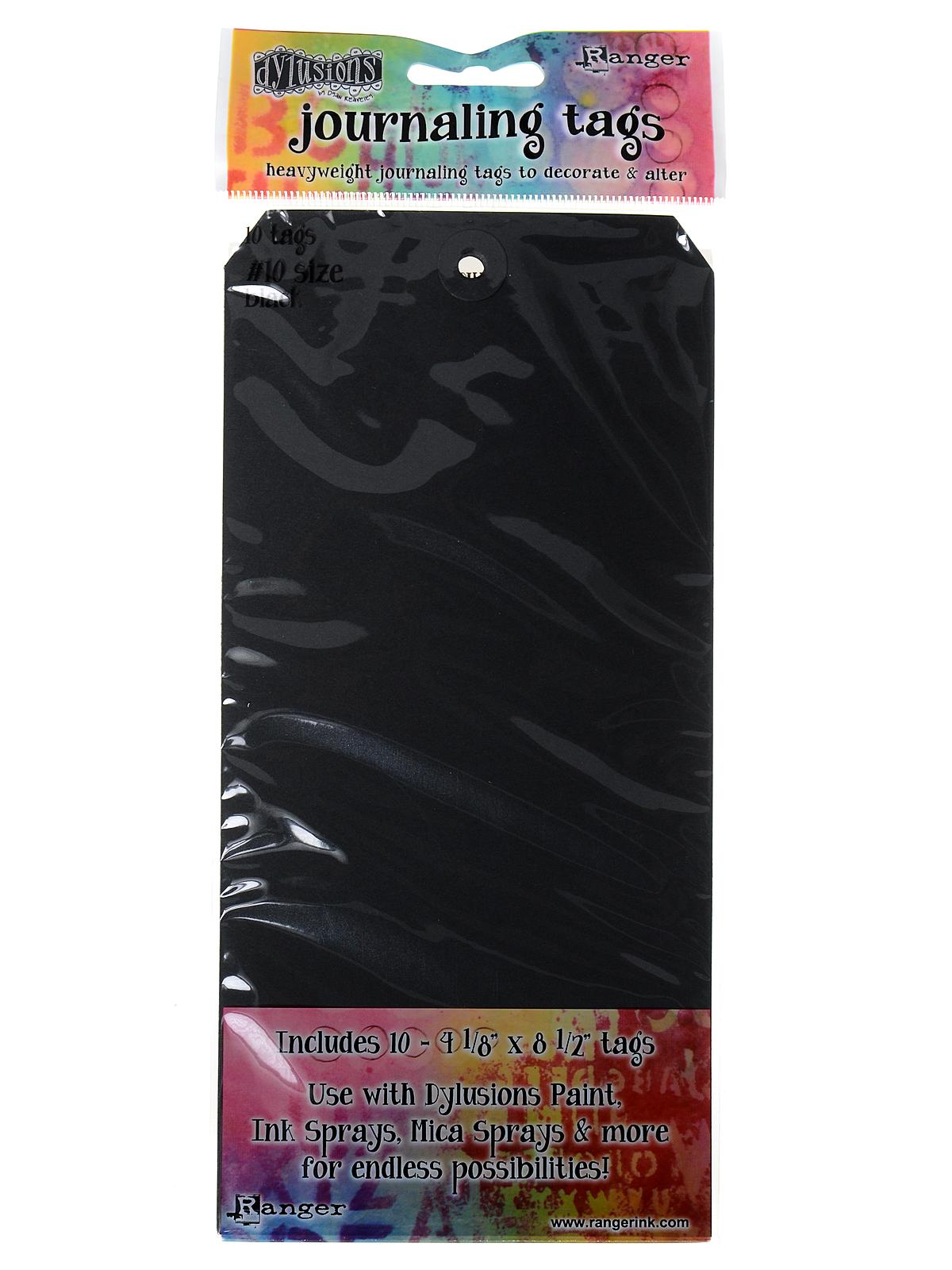 Dylusions Journaling Tags Black #10 4 1 8 In. X 8 1 2 In. Pack Of 10