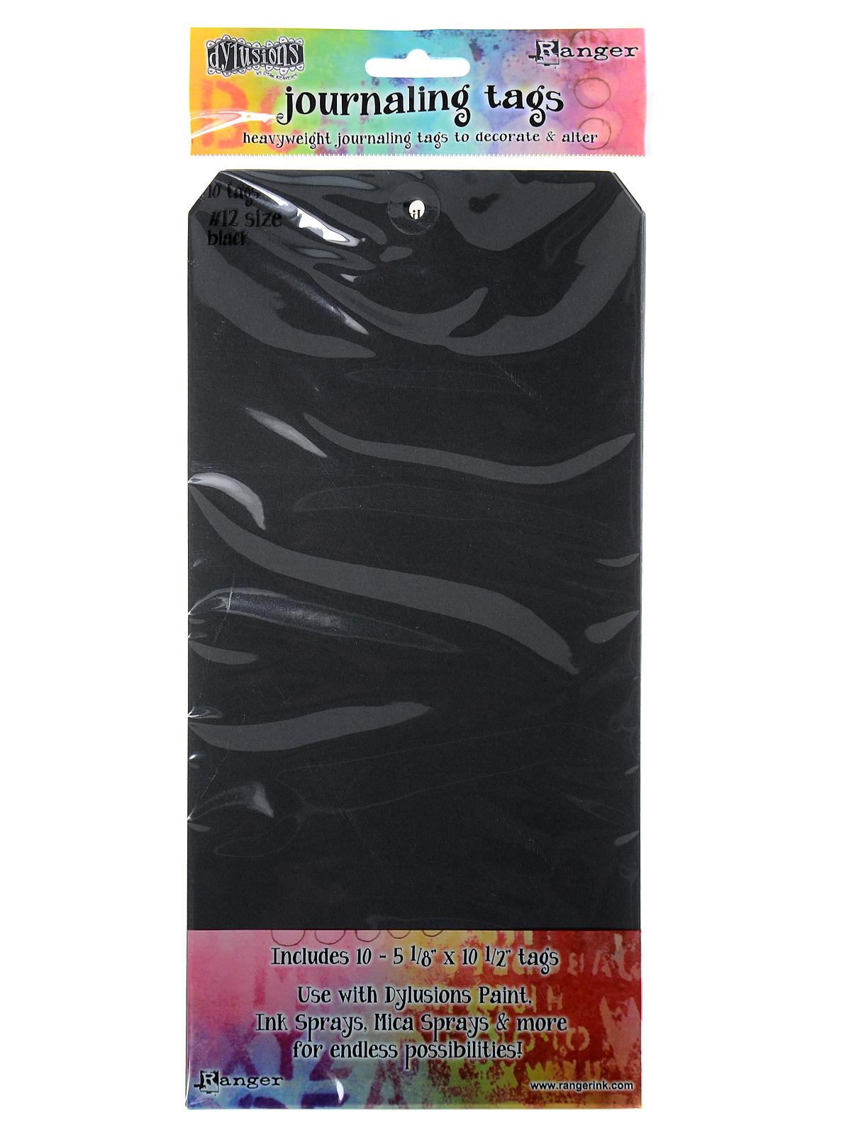 Dylusions Journaling Tags black #12 5 1 8 in. x 10 1 2 in. pack of 10