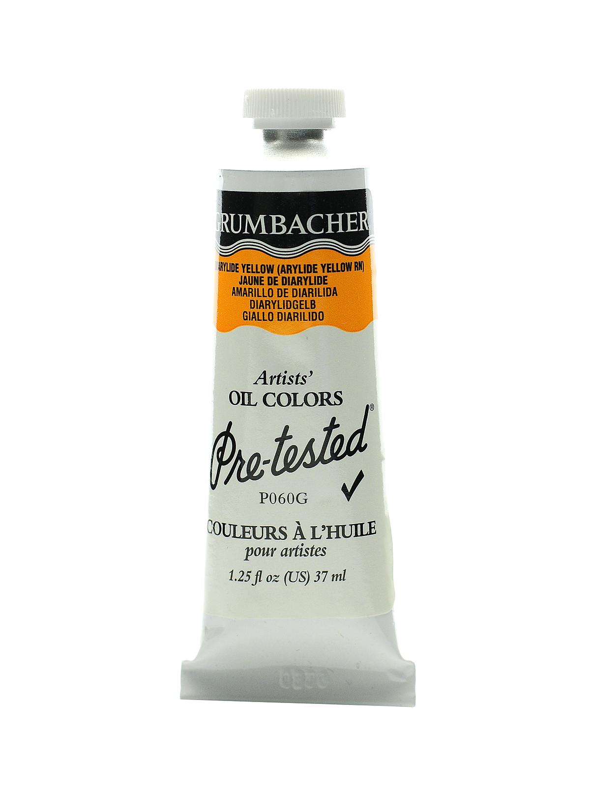 Pre-Tested Artists Oil Colors diarylide yellow P060 1.25 oz.