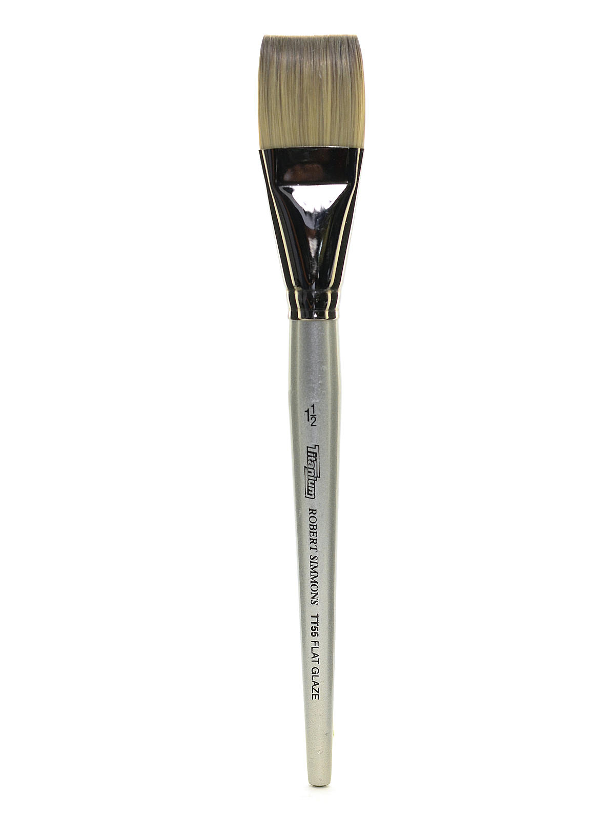 Titanium Brushes Short Handle Single Stock 1 1 2 In. Flat Glaze Tt55