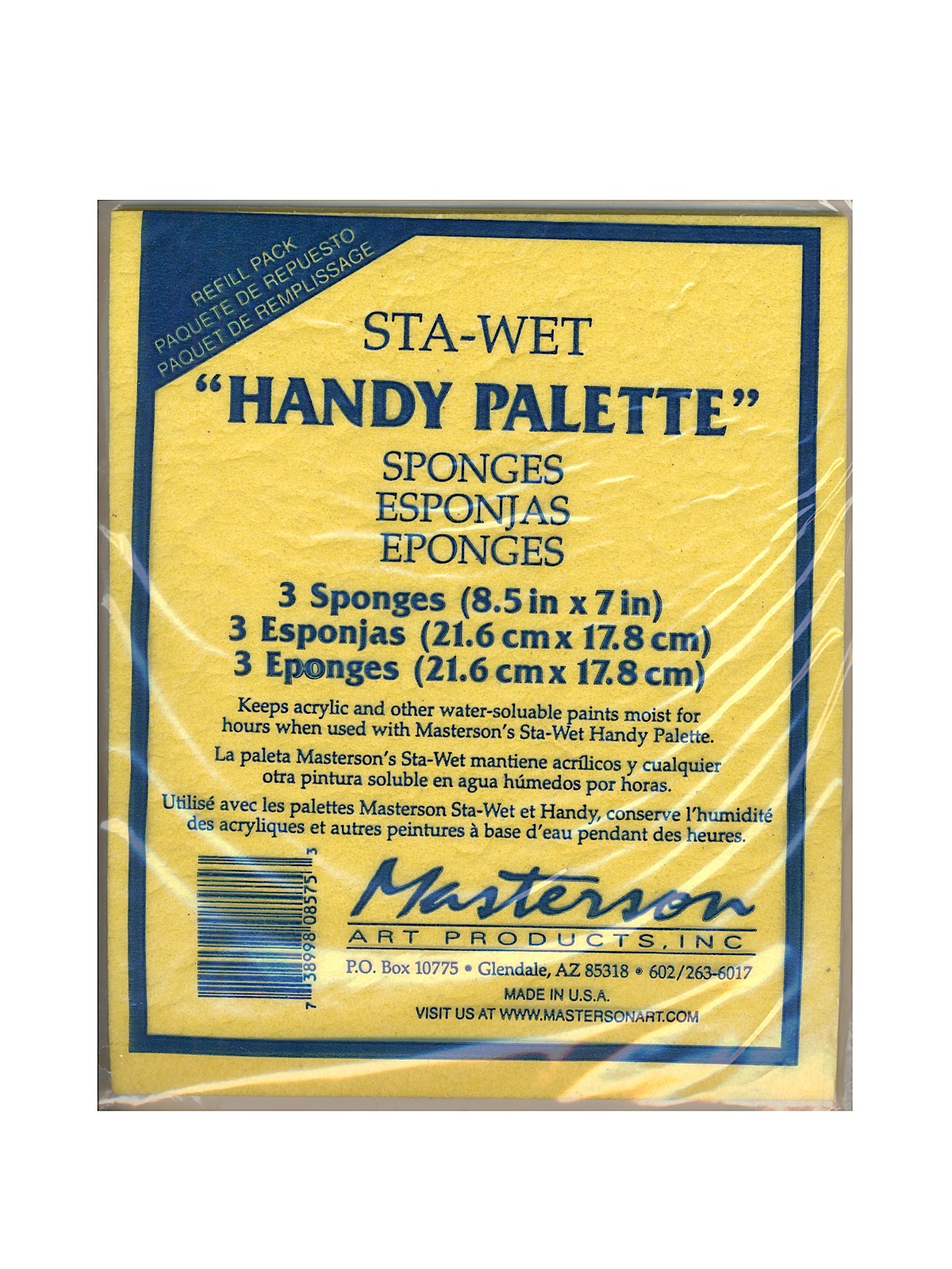 Sta-Wet Handy Palette Pack Of 3 Handy Palette Sponges 8 1 2 In. X 7 In.