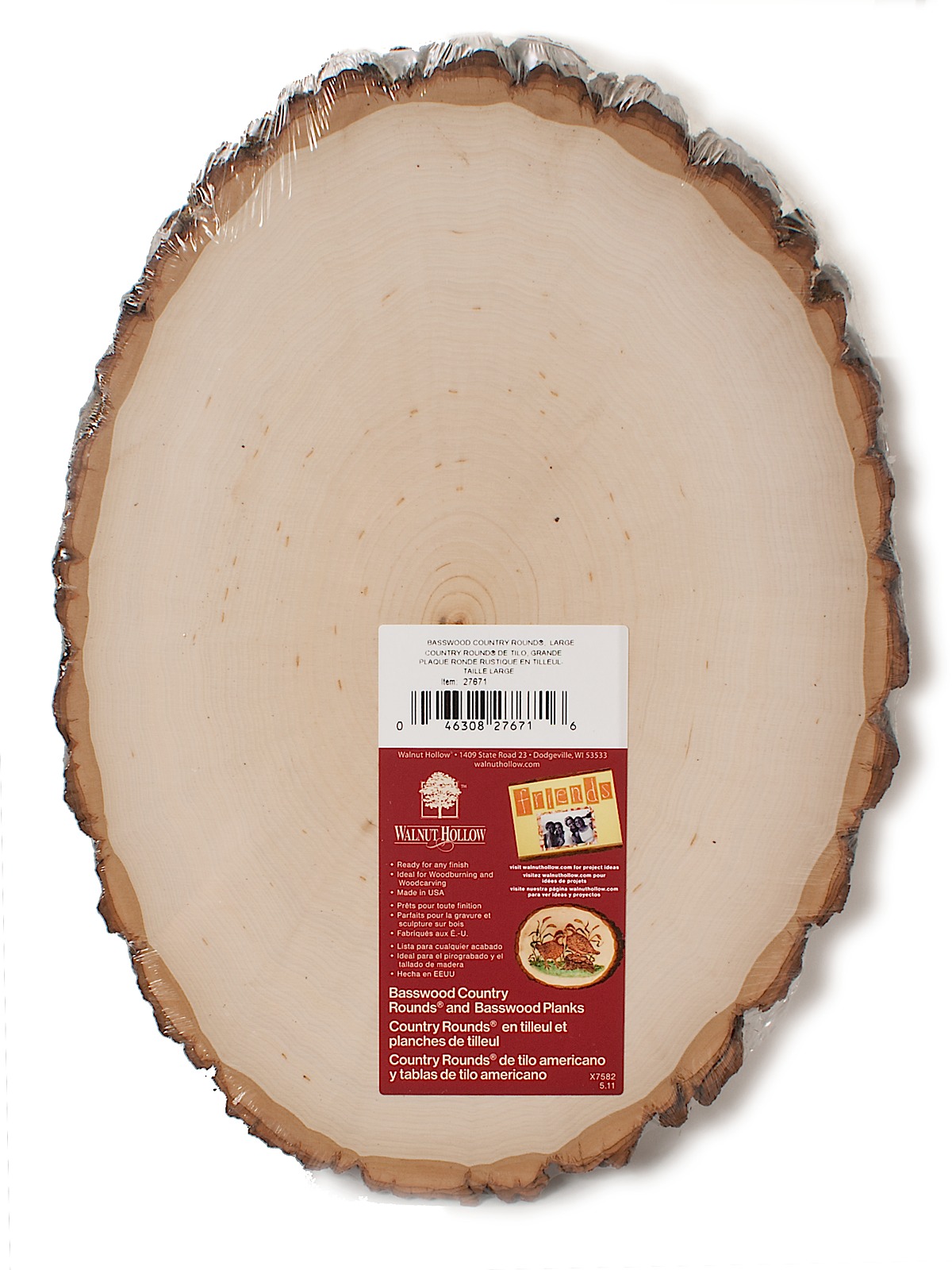 Basswood Country Rounds Large 9 In. To 11 In.