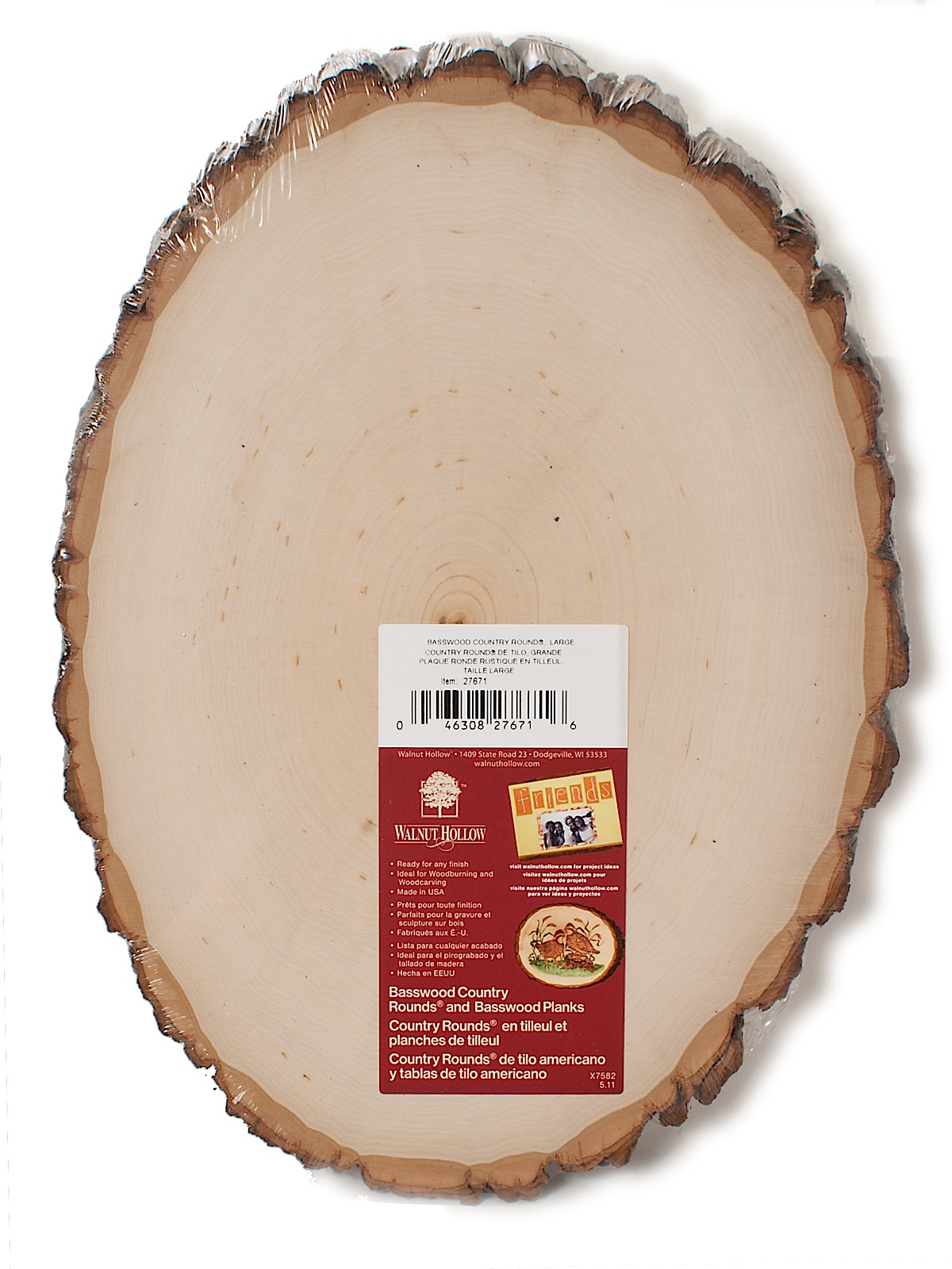 Basswood Country Rounds large 9 in. to 11 in.