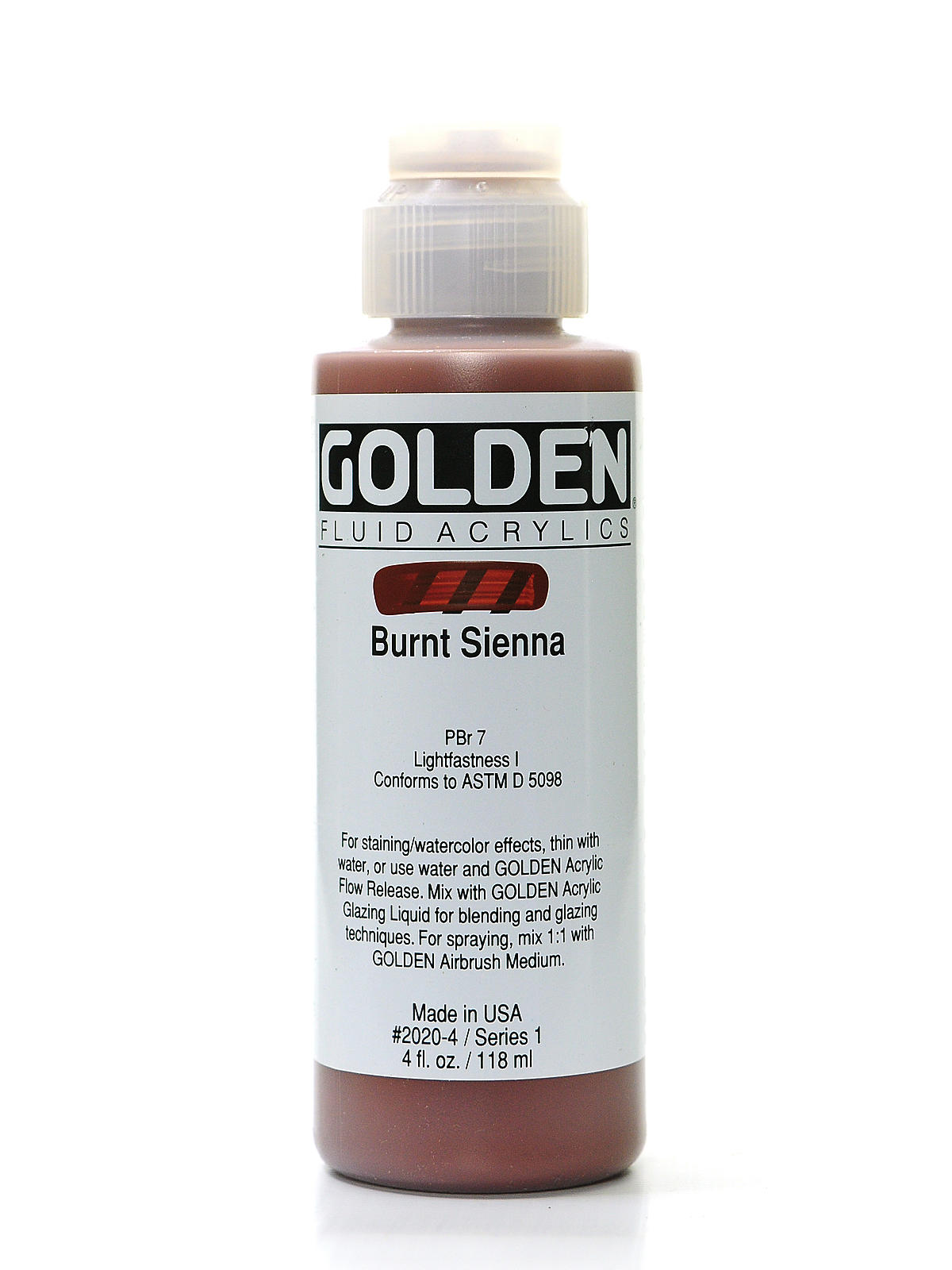 Fluid Acrylics burnt sienna 4 oz.