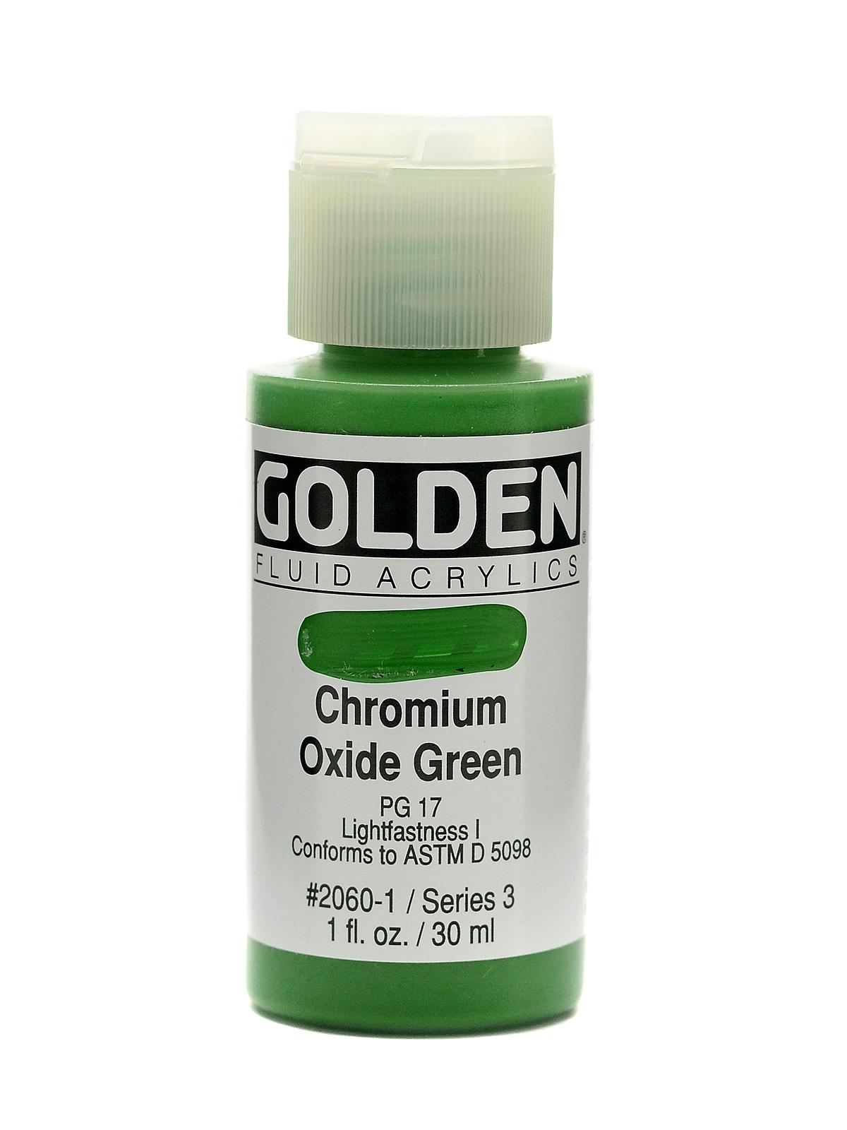 Fluid Acrylics chromium oxide green 1 oz.