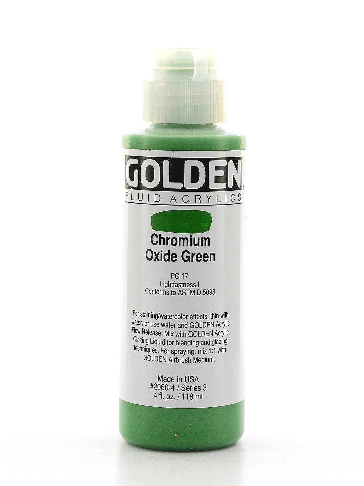 Fluid Acrylics chromium oxide green 4 oz.