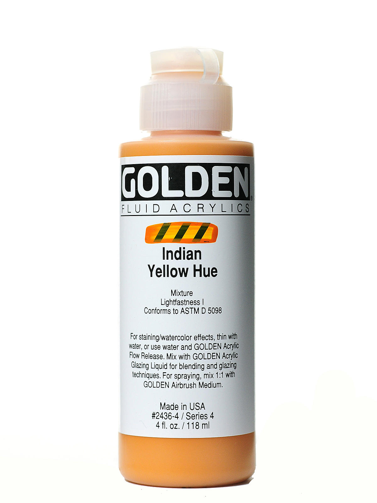 Fluid Acrylics historical indian yellow hue 4 oz.