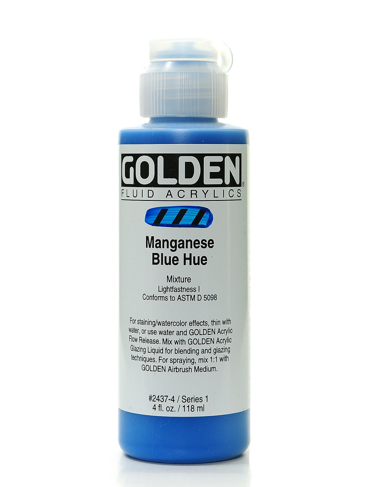 Fluid Acrylics historical manganese blue hue 4 oz.