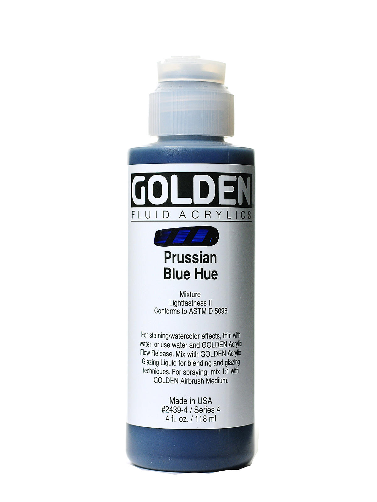 Fluid Acrylics historical prussian blue hue 4 oz.