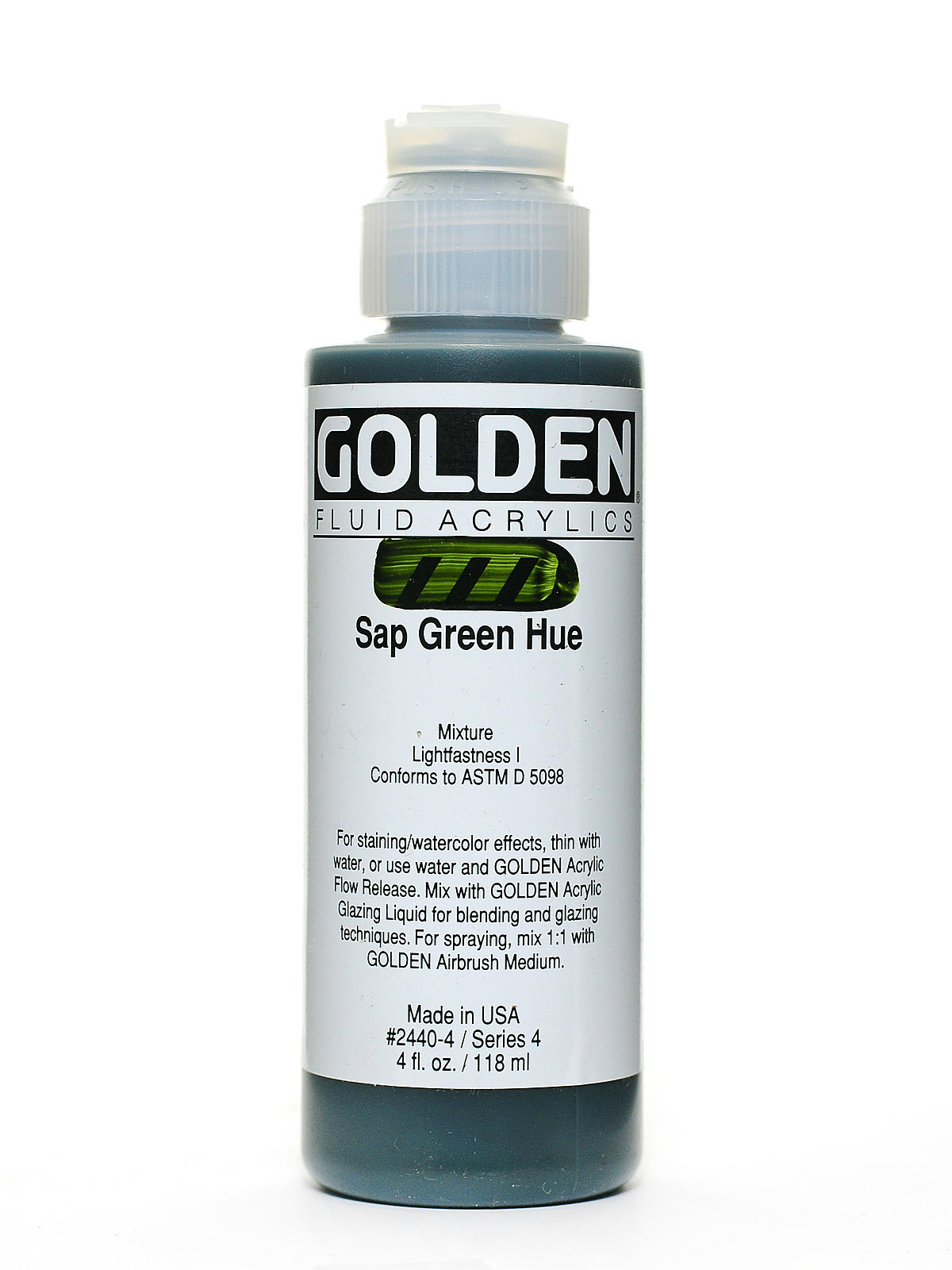 Fluid Acrylics historical sap green hue 4 oz.