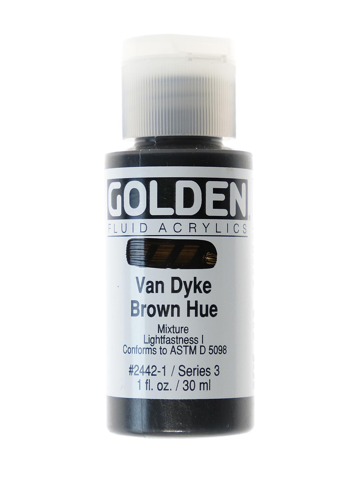Fluid Acrylics historical van dyke brown hue 1 oz.