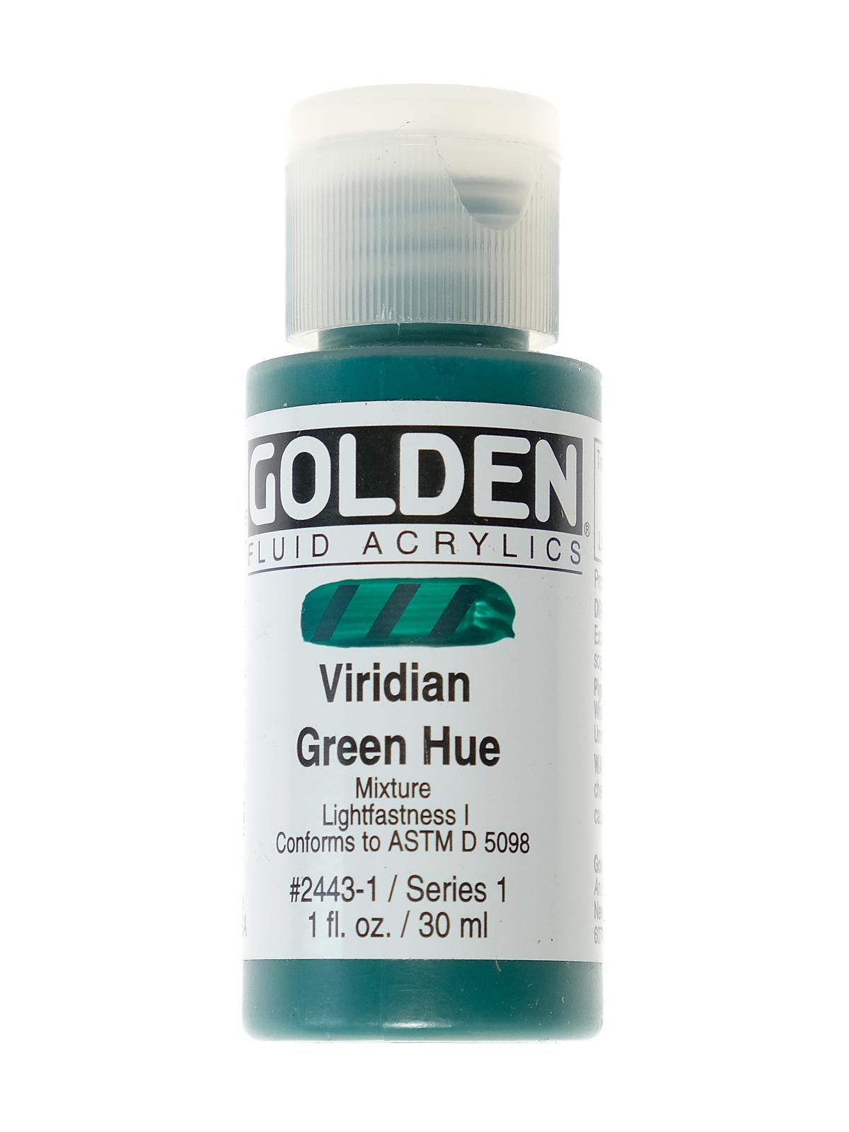Fluid Acrylics historical viridian green hue 1 oz.