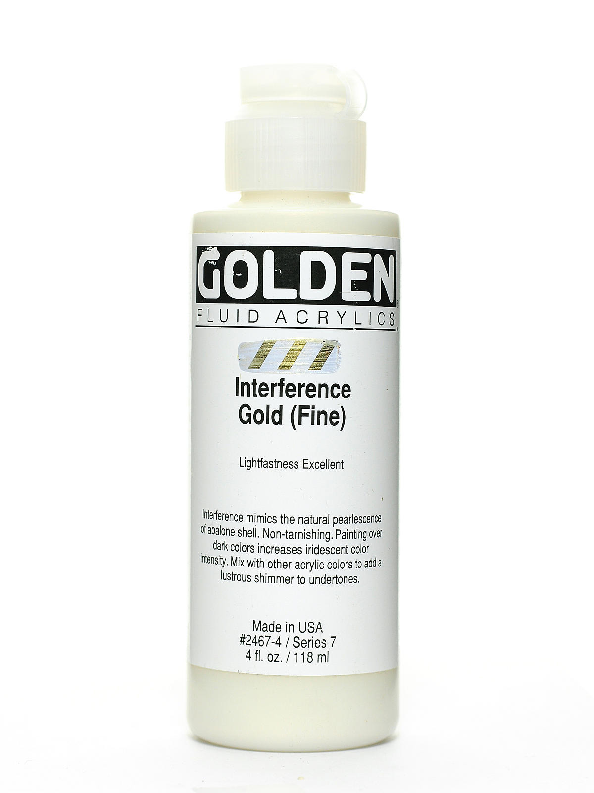 Fluid Acrylics interference gold fine 4 oz.