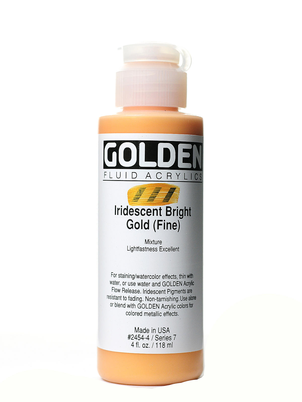 Fluid Acrylics iridescent bright gold fine 4 oz.