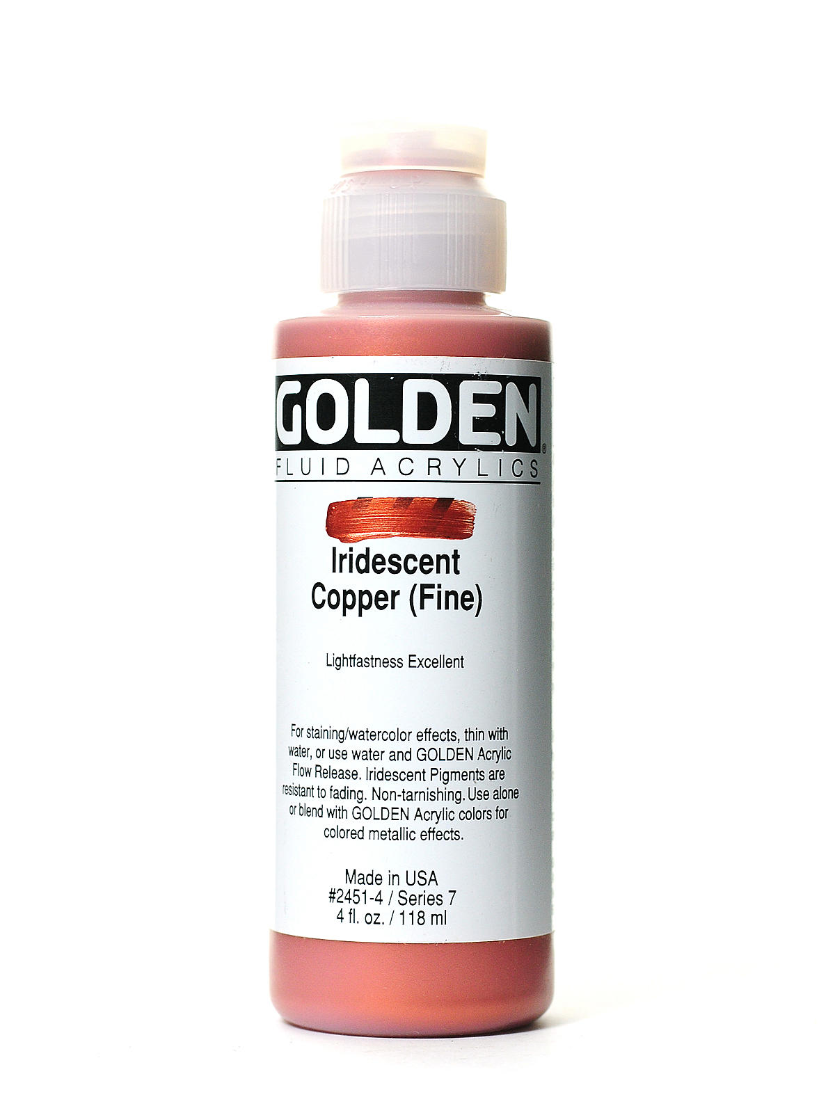 Fluid Acrylics iridescent copper fine 4 oz.