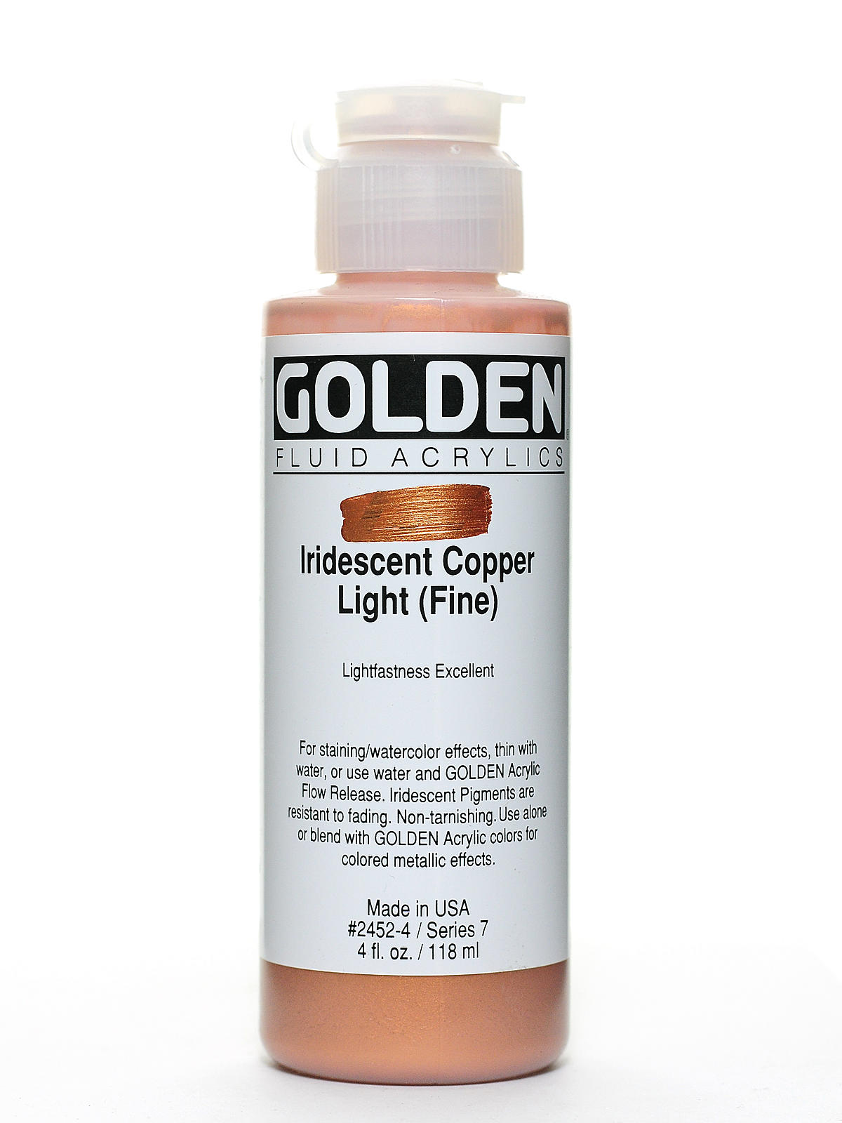 Fluid Acrylics iridescent copper light fine 4 oz.