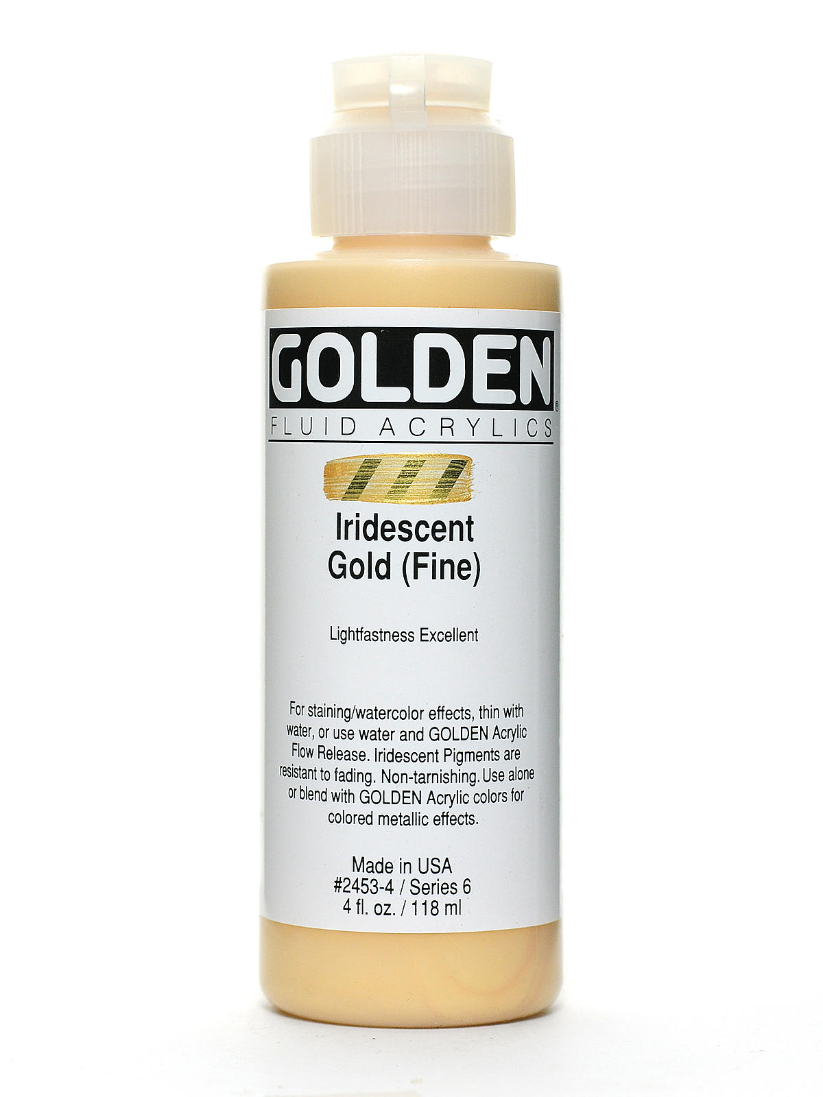 Fluid Acrylics iridescent gold fine 4 oz.