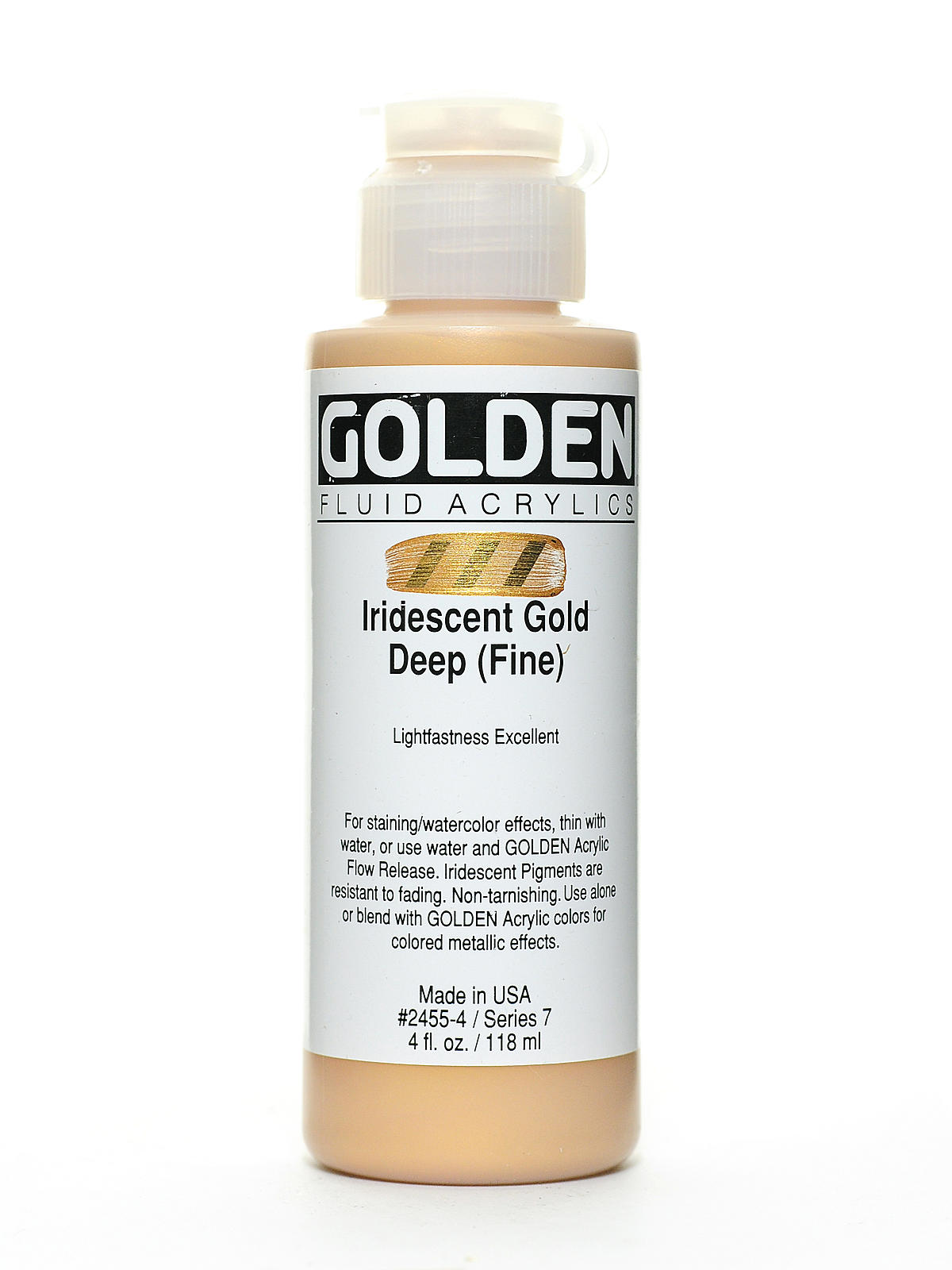 Fluid Acrylics iridescent gold deep fine 4 oz.