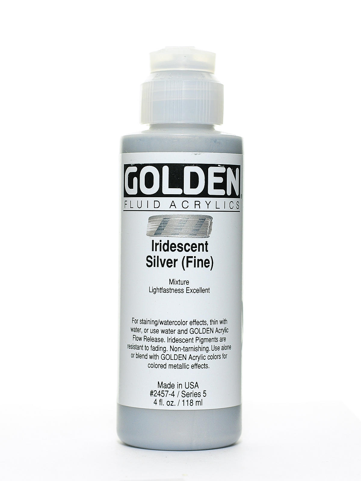 Fluid Acrylics iridescent silver fine 4 oz.