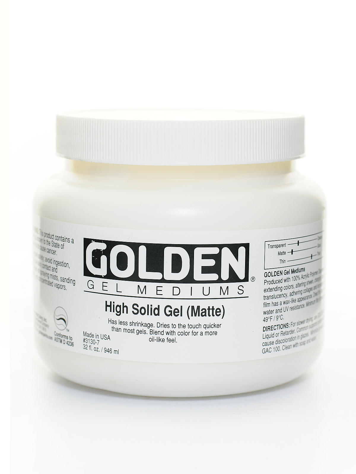 Gel Mediums high solid matte 32 oz.