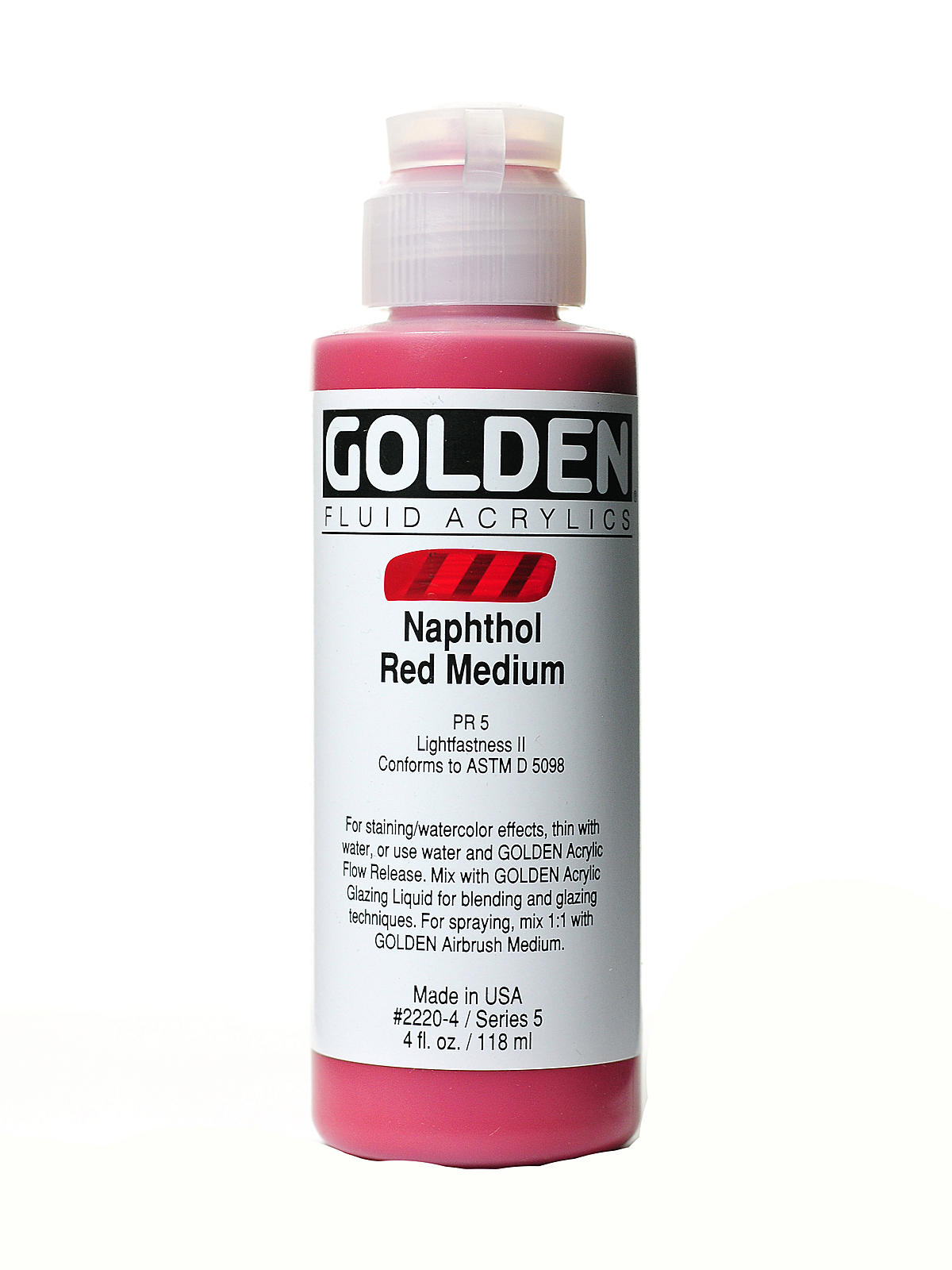 Fluid Acrylics naphthol red medium 4 oz.