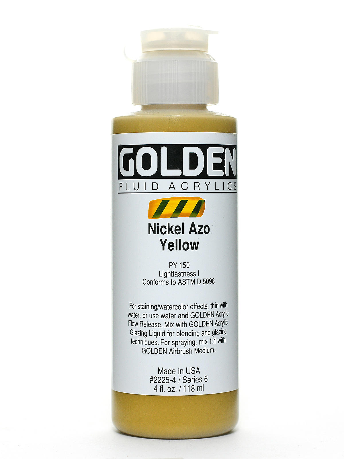 Fluid Acrylics nickel azo yellow 4 oz.