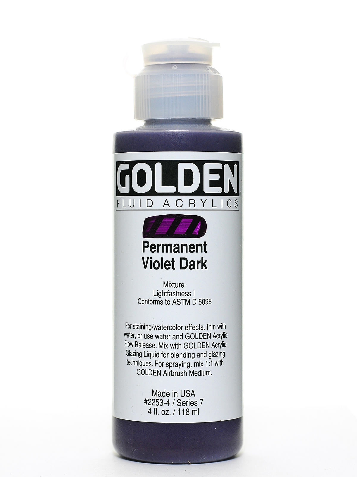 Fluid Acrylics permanent violet dark 4 oz.